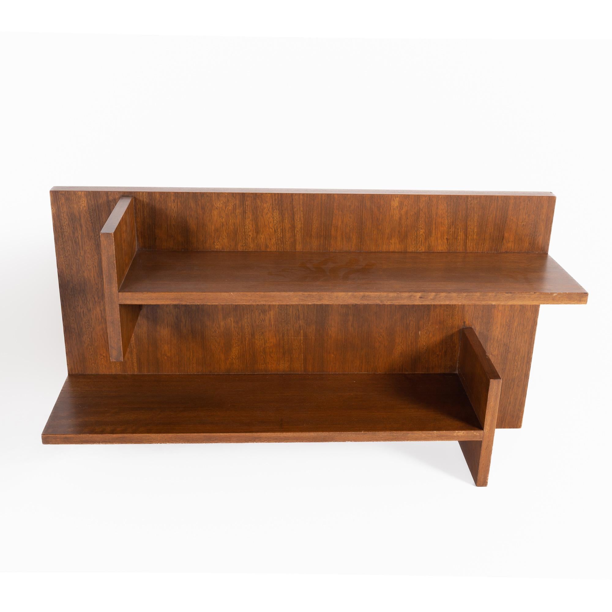 Mid Century Walnut Floating Shelves, a Pair In Good Condition For Sale In Countryside, IL