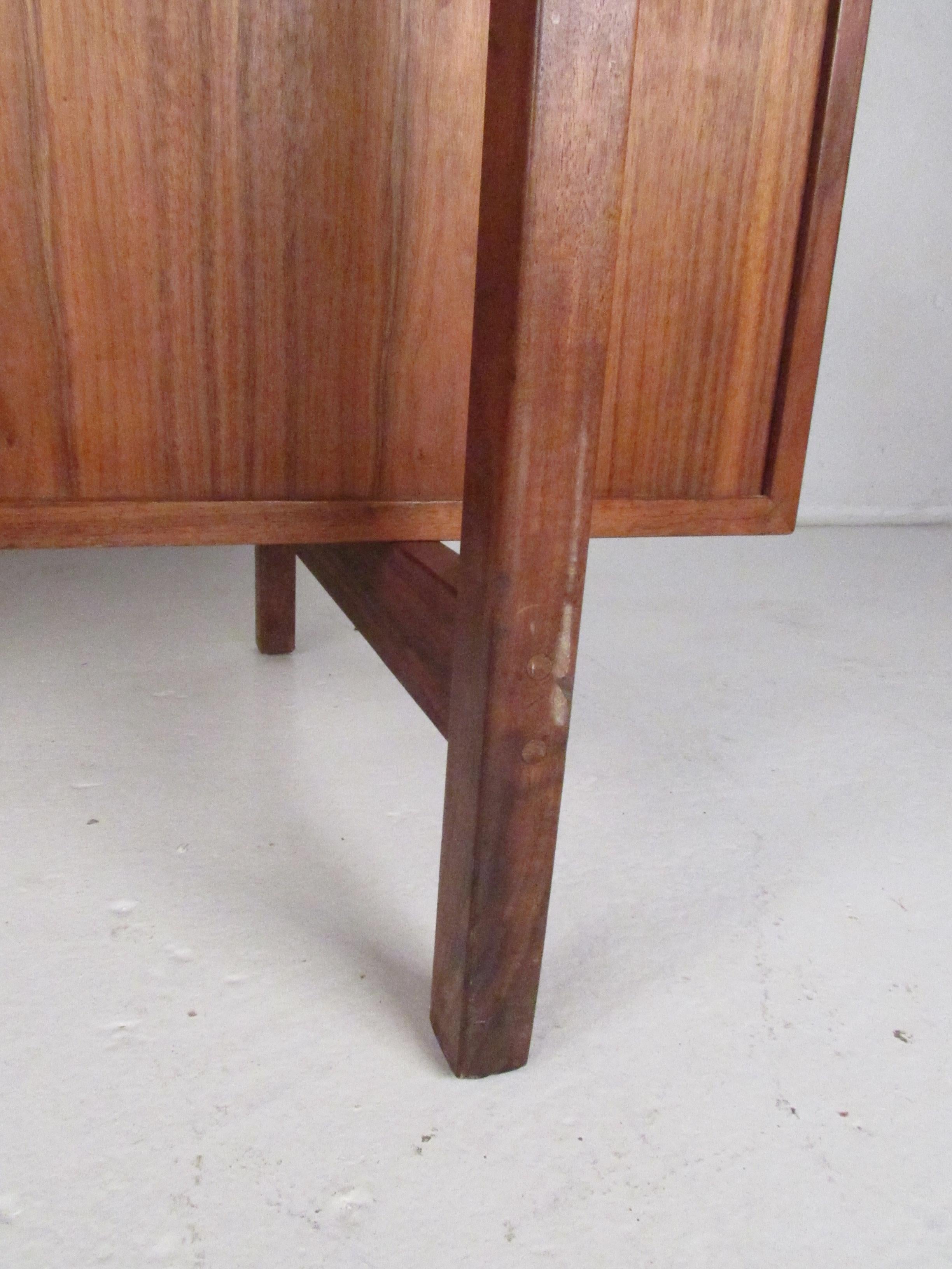 Midcentury Walnut Floating Top Desk 10