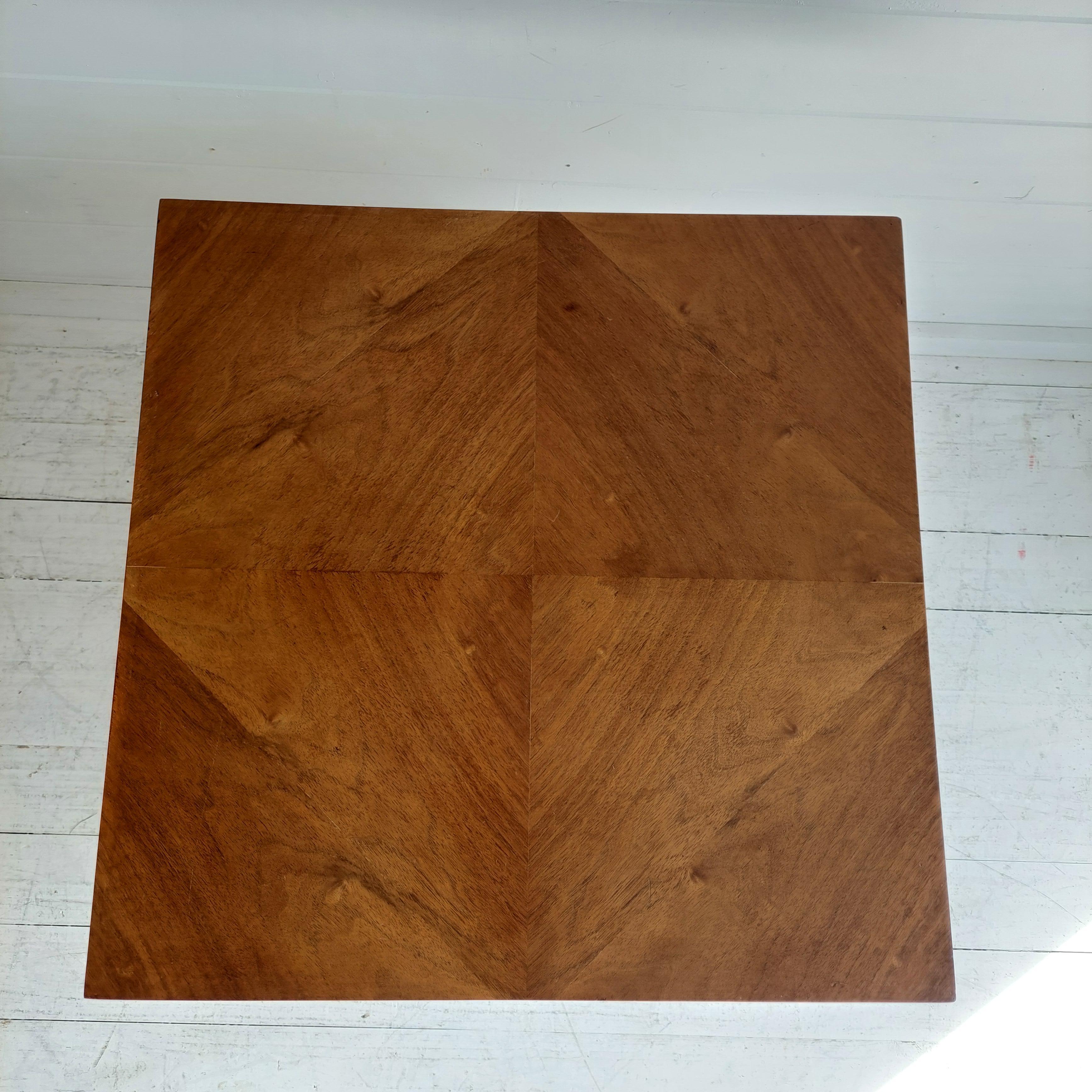 Mid Century Walnut Folding Occasional Side Table By Meredew, 60s For Sale 4
