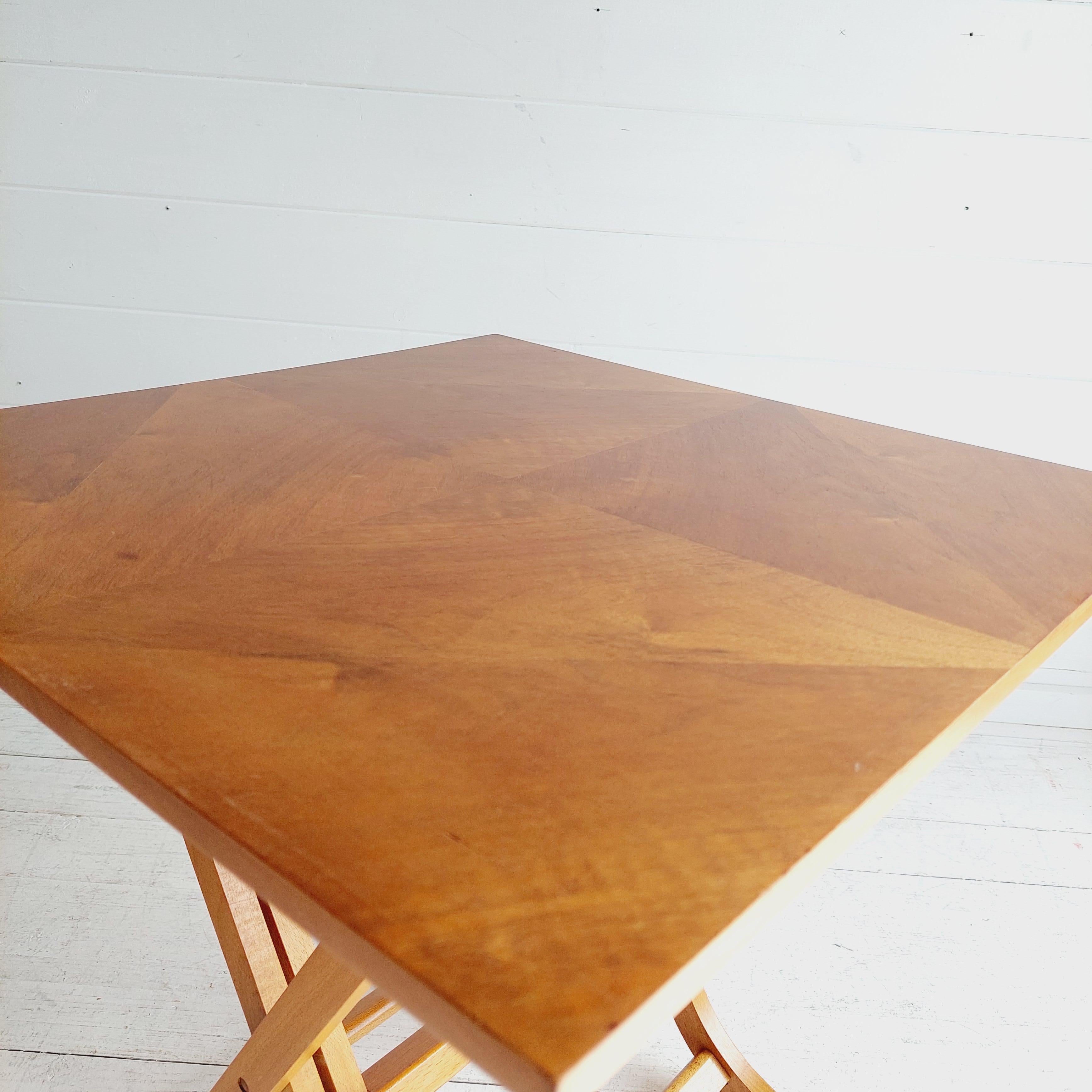 Mid Century Walnut Folding Occasional Side Table By Meredew, 60s For Sale 1