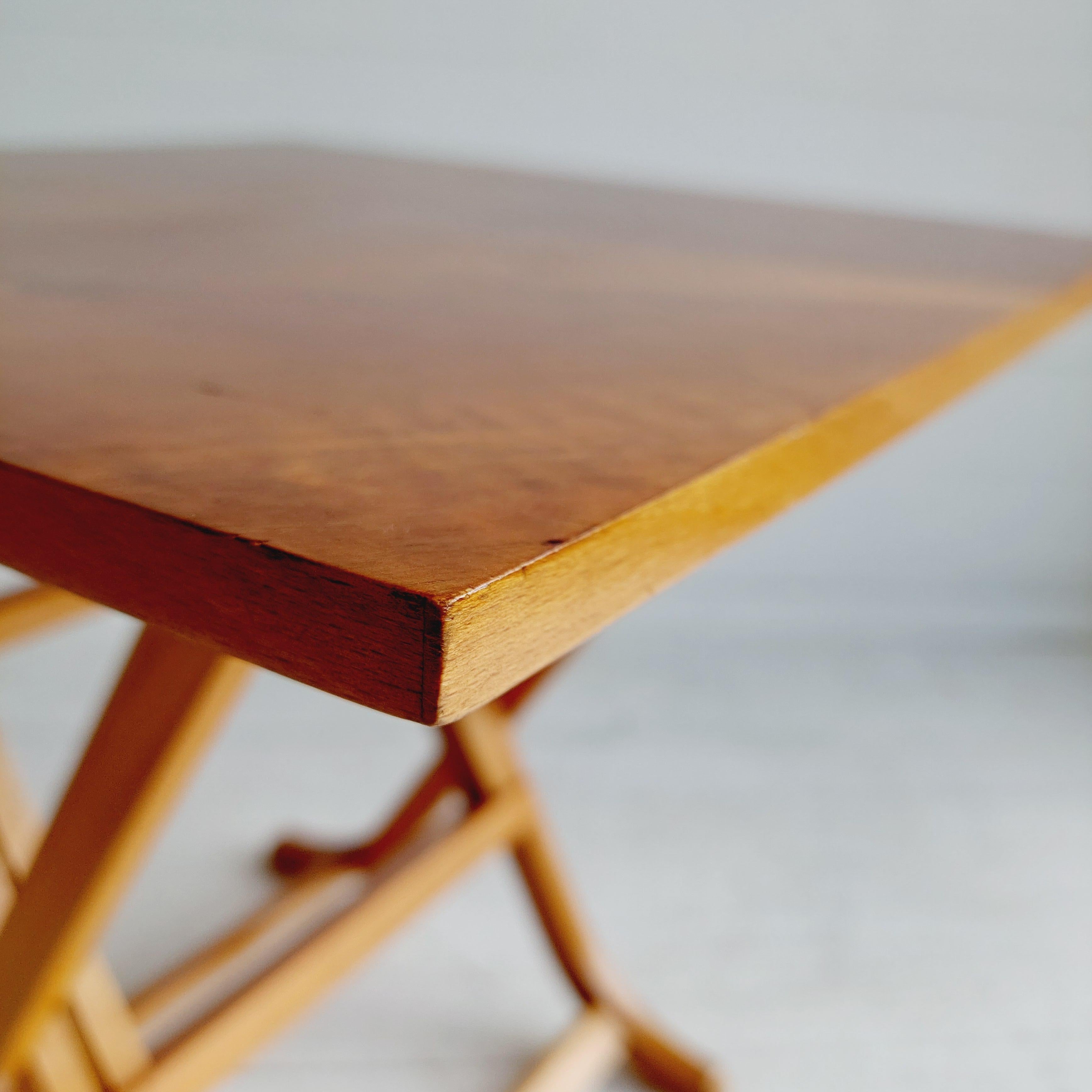 Mid Century Walnut Folding Occasional Side Table By Meredew, 60s For Sale 2