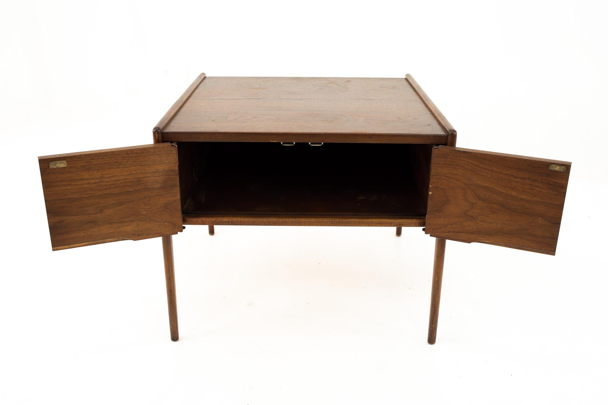 American Mid Century Walnut Foyer Entry Console For Sale