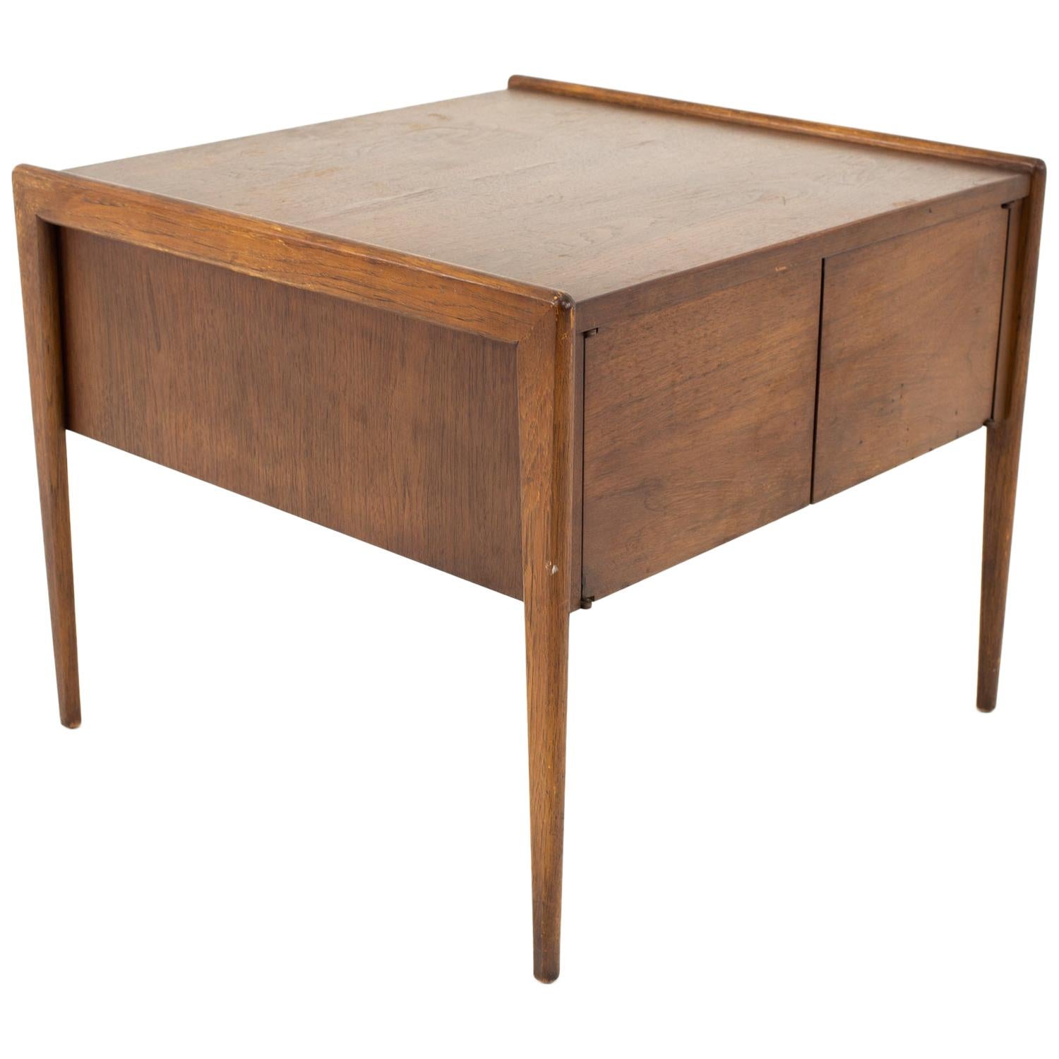 Mid Century Walnut Foyer Entry Console For Sale