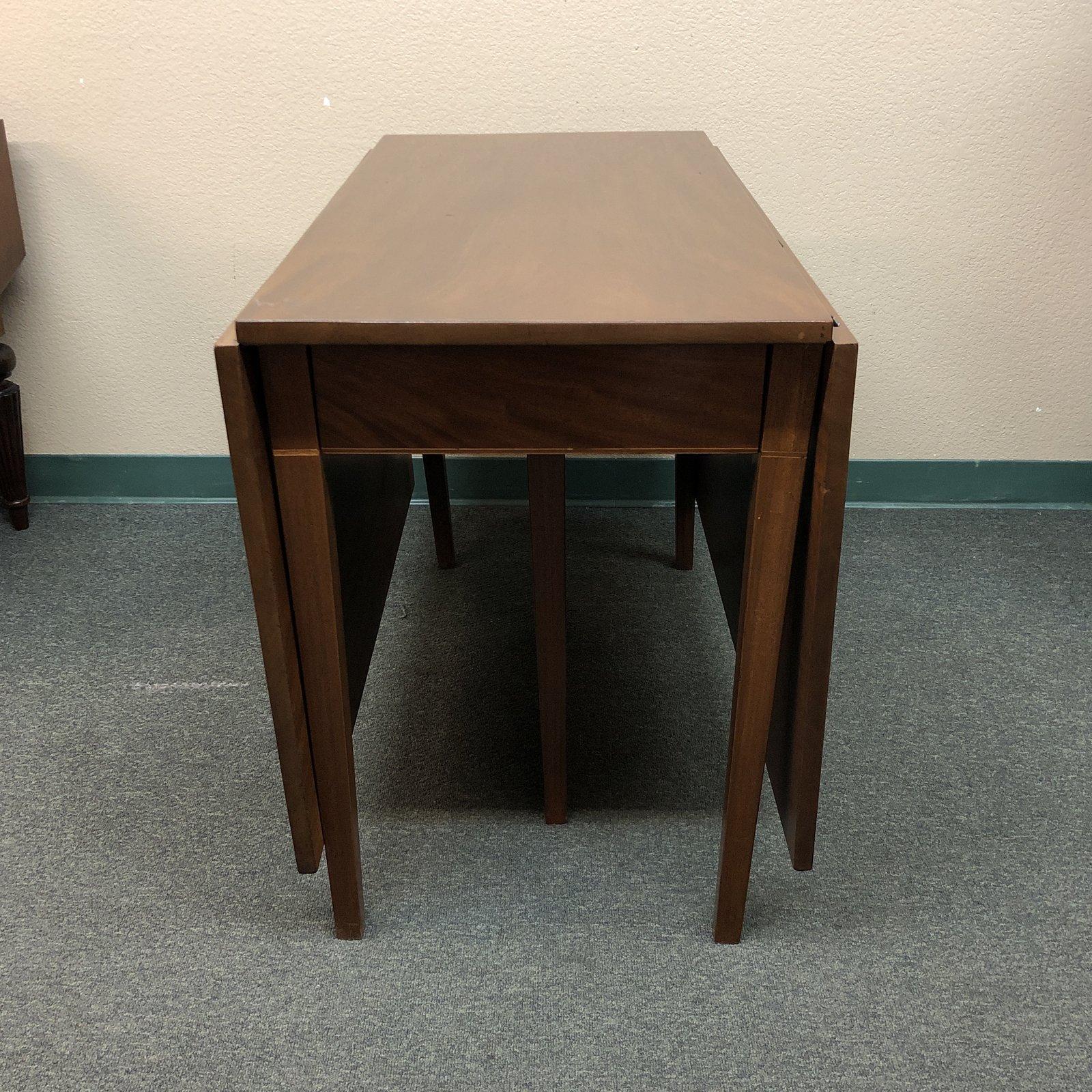 Contemporary Midcentury Walnut Gate Leg Dining Table and Console For Sale