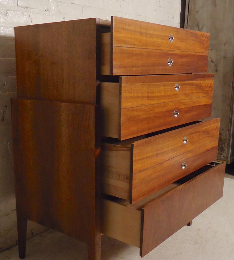 Midcentury Walnut Gentleman's Chest For Sale at 1stDibs