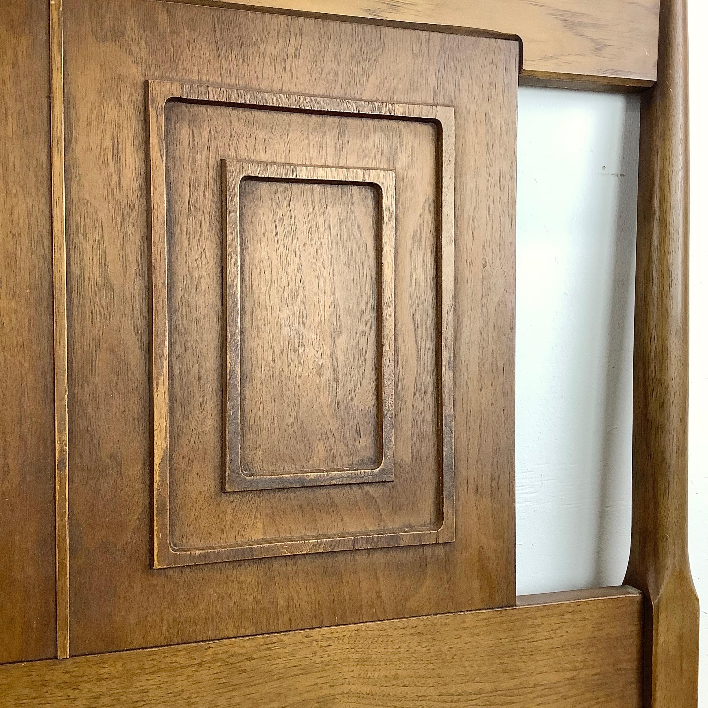Wood Mid-Century Walnut Headboard- Full or Queen