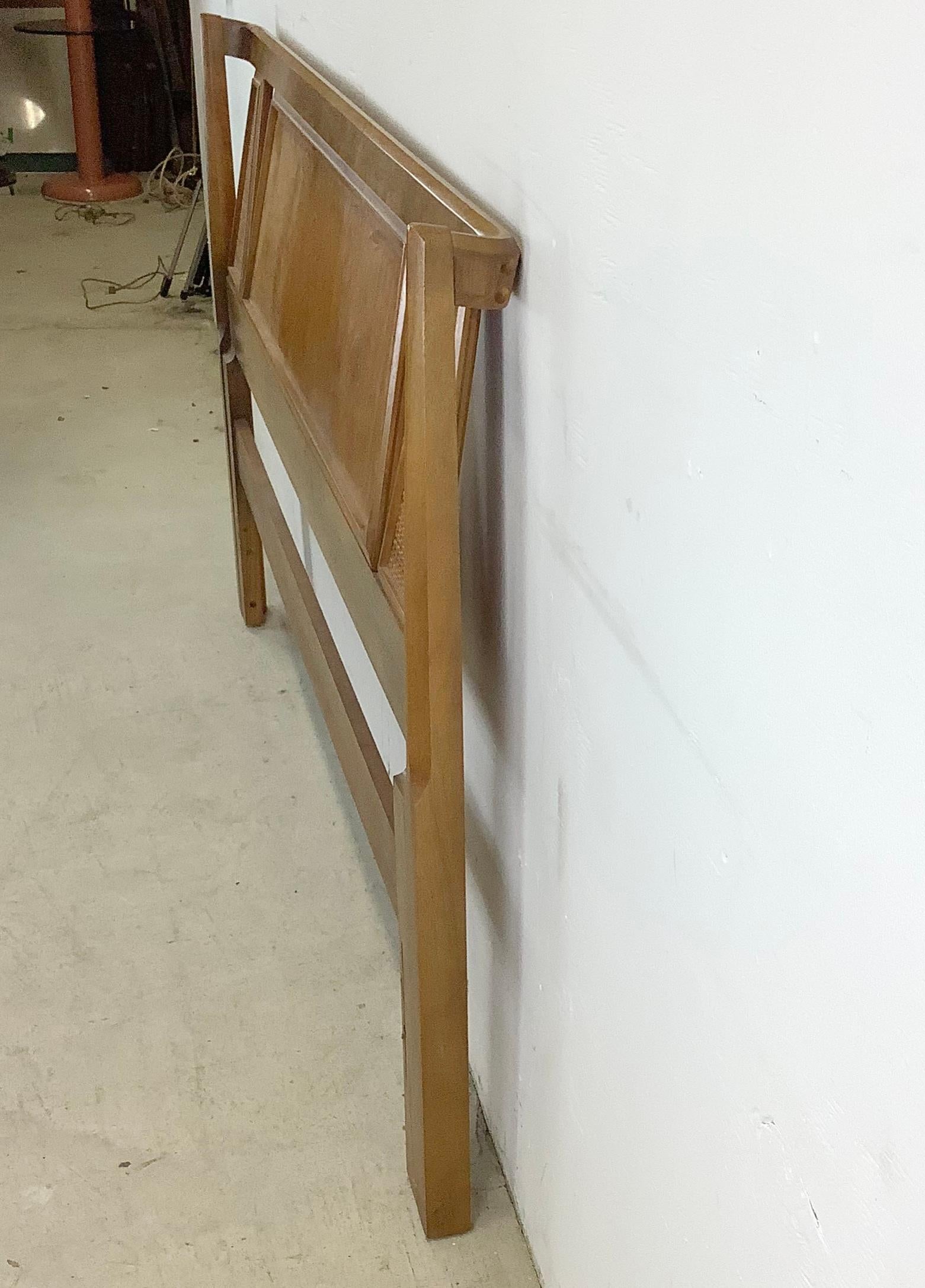 Mid-Century Walnut Headboard With Cane Detail- Full or Queen 2