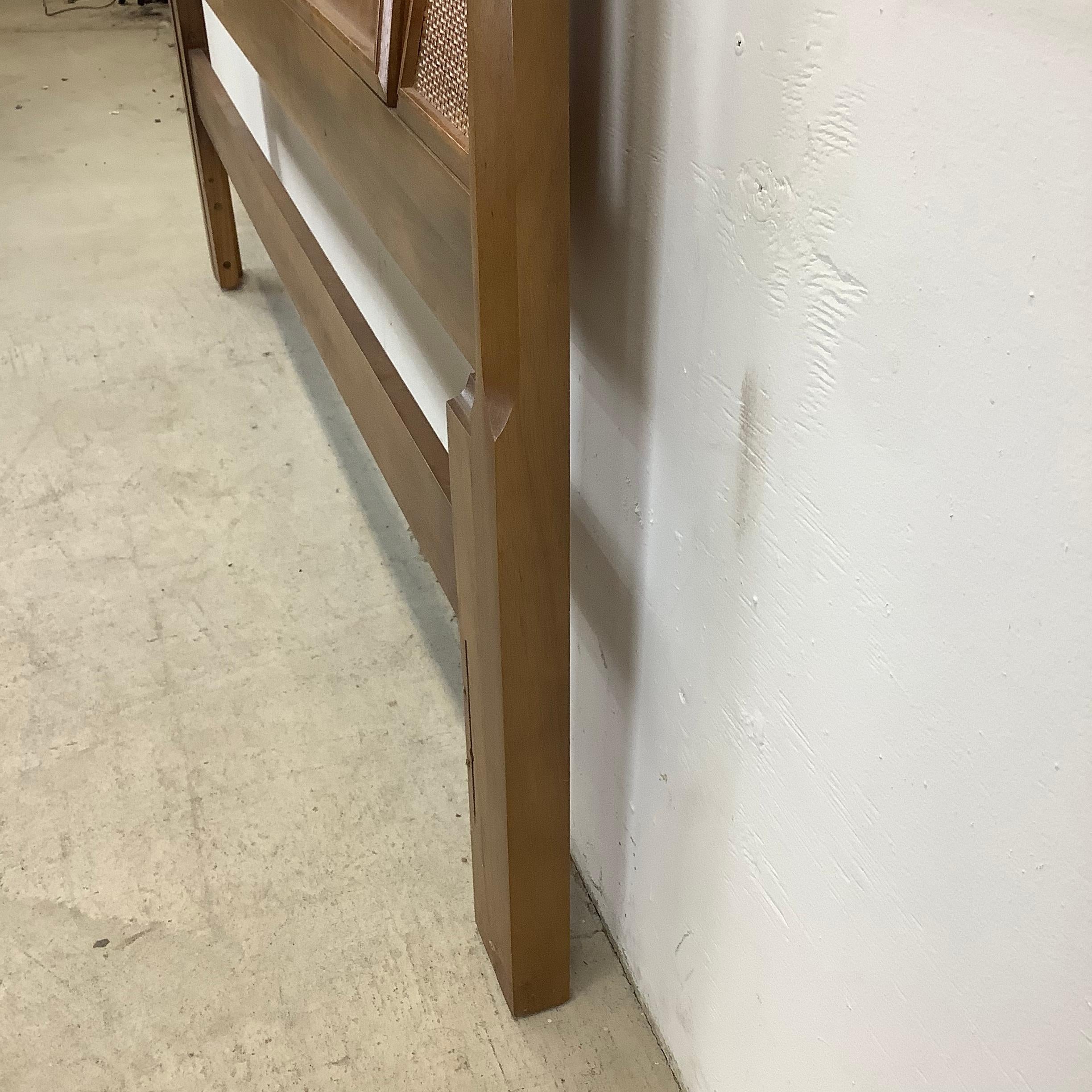 Mid-Century Walnut Headboard With Cane Detail- Full or Queen 3