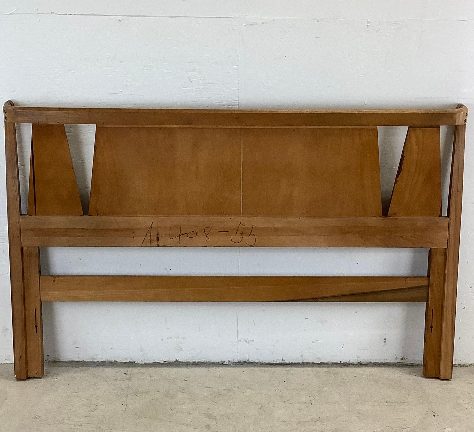Mid-Century Walnut Headboard With Cane Detail- Full or Queen 4