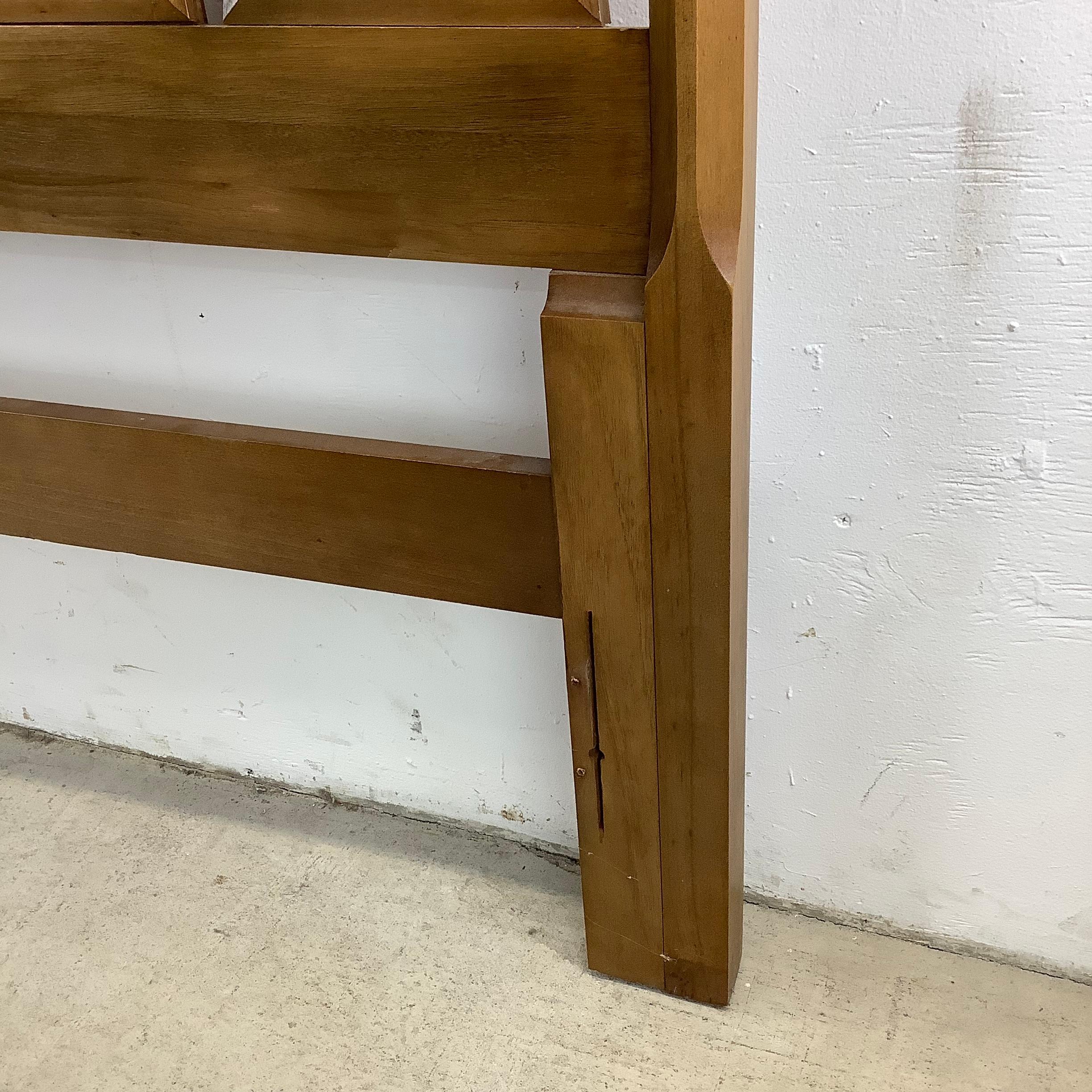 Mid-Century Walnut Headboard With Cane Detail- Full or Queen 5