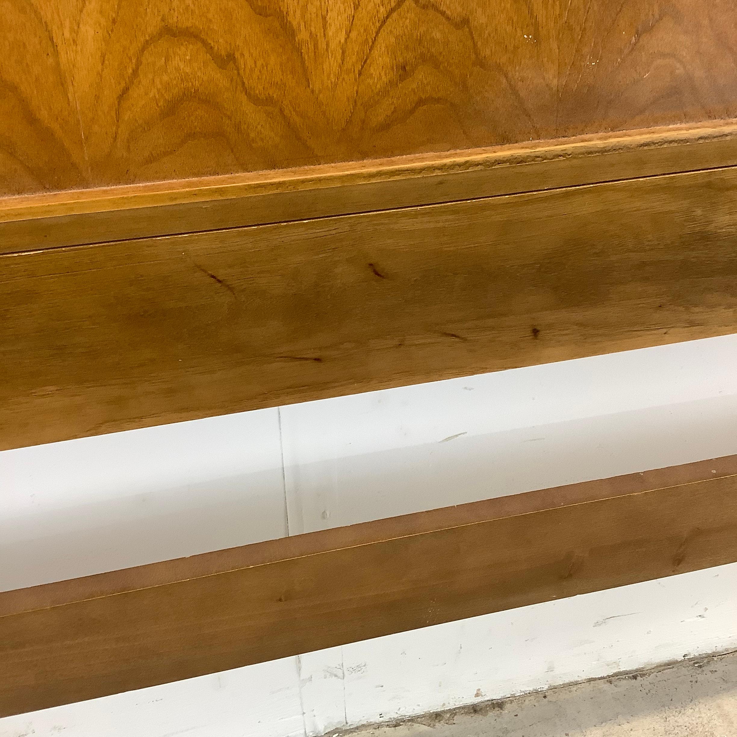 Mid-Century Walnut Headboard With Cane Detail- Full or Queen 6