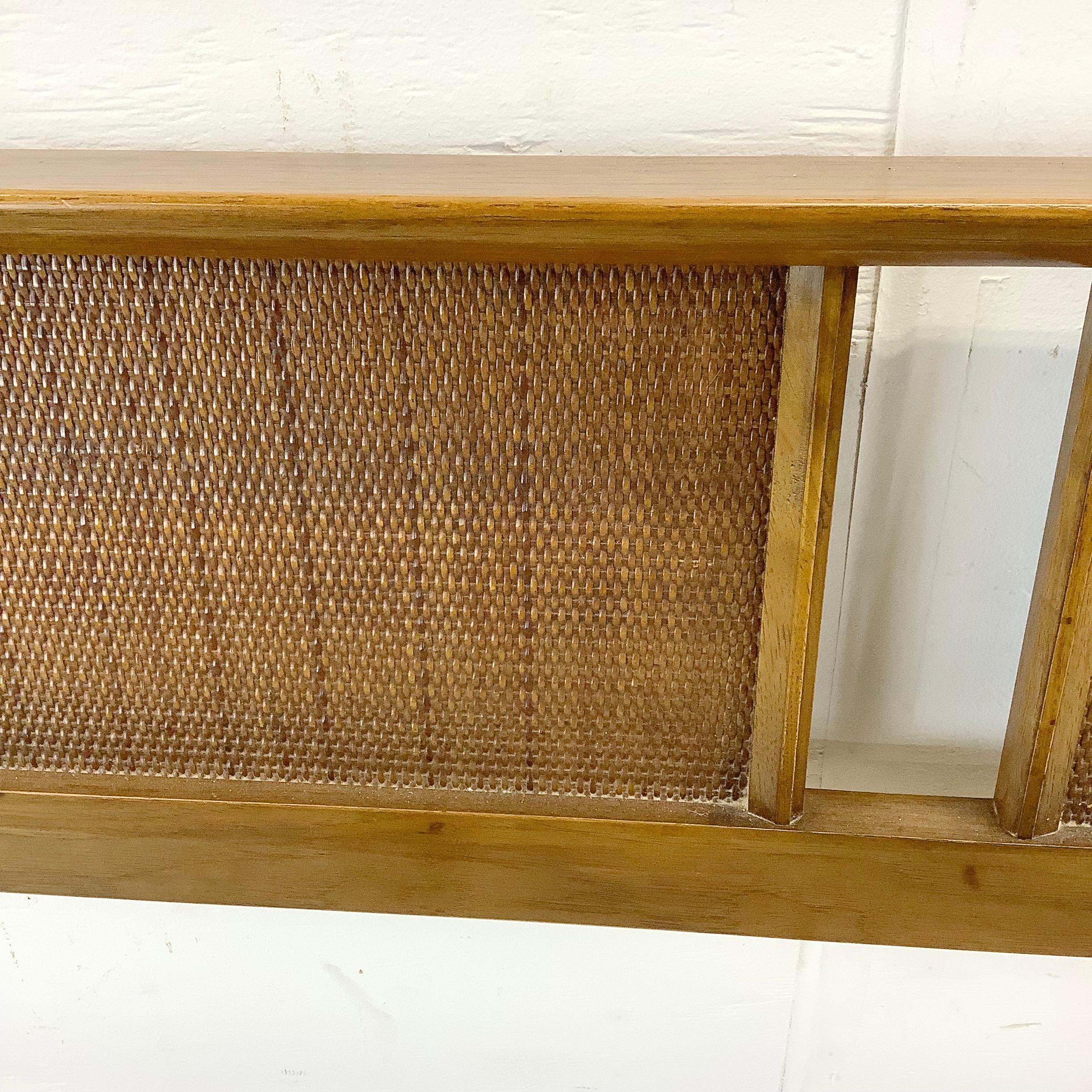 Mid-Century Walnut Headboard With Cane Front- King For Sale 3