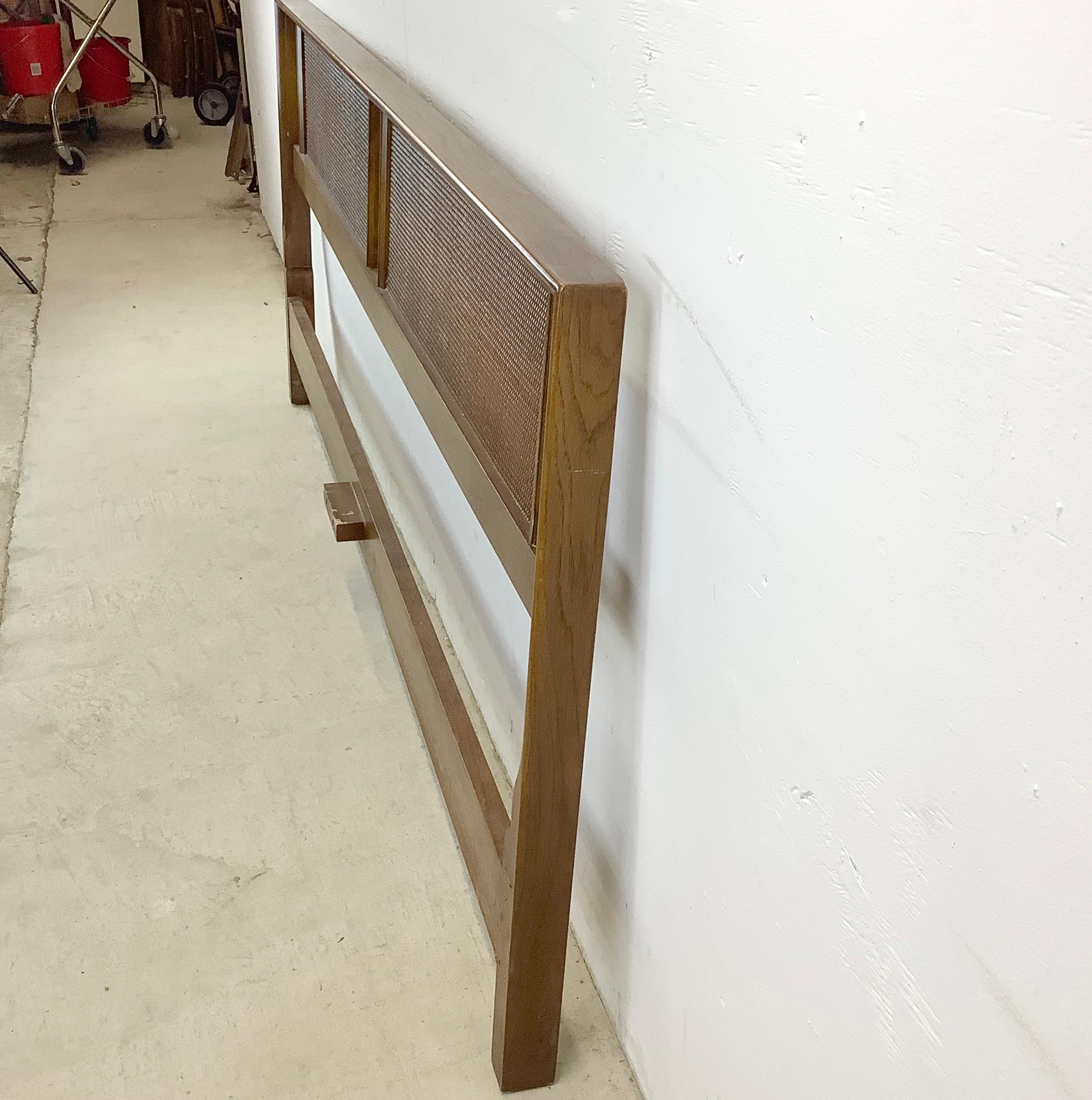 Mid-Century Walnut Headboard With Cane Front- King For Sale 1