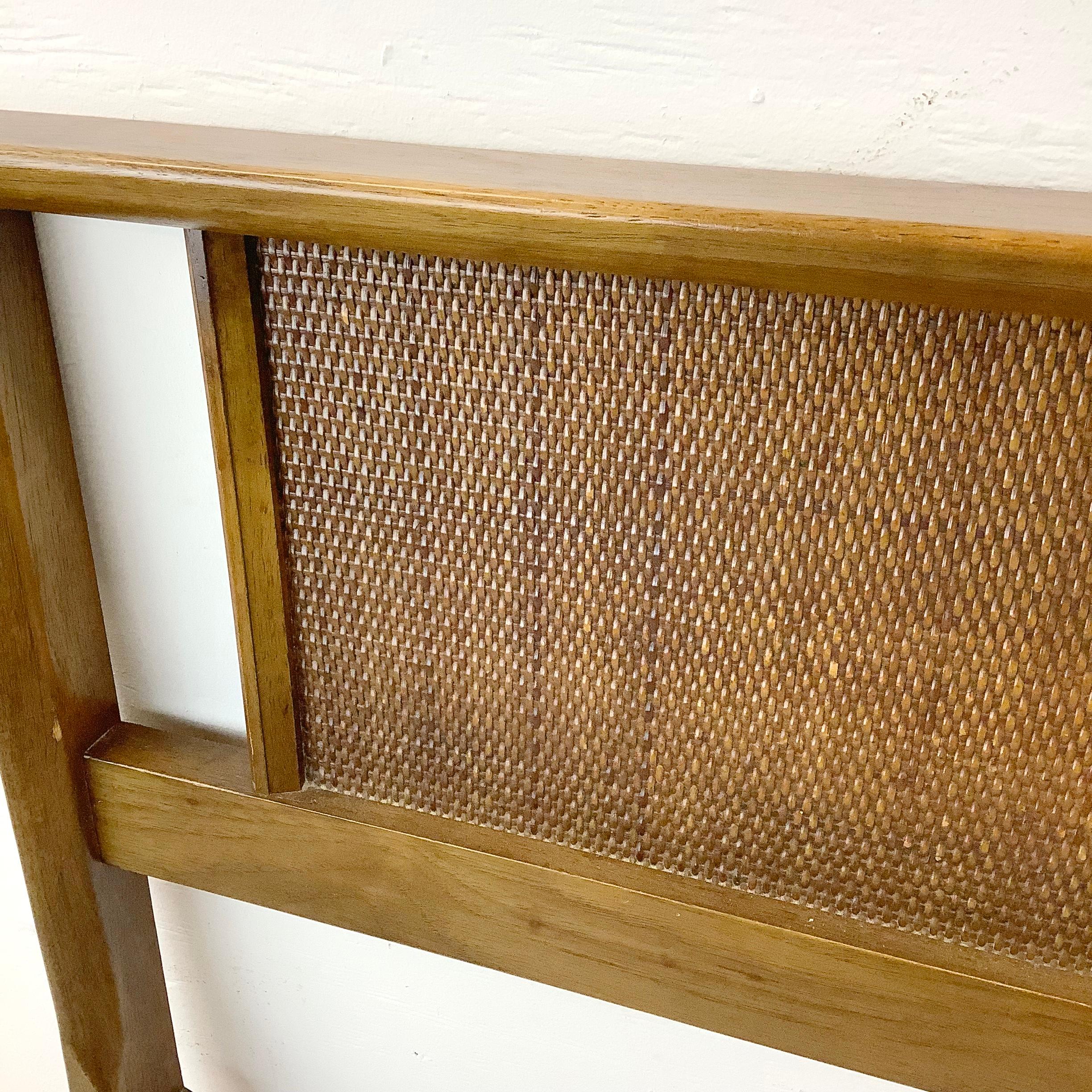 Mid-Century Walnut Headboard With Cane Front- King For Sale 2