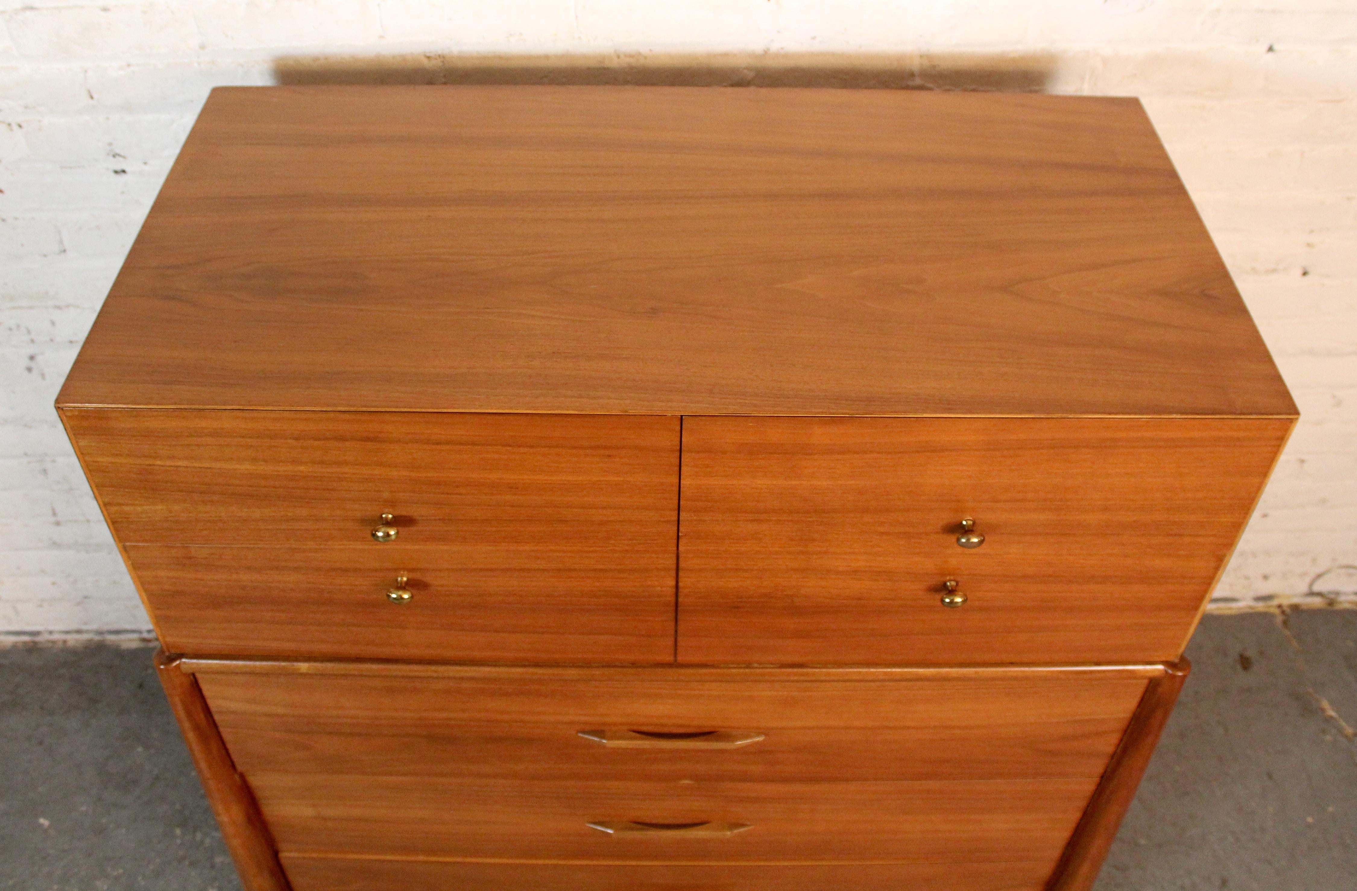 Mid-Century Walnut Highboy by Modernage Furniture In Good Condition In Brooklyn, NY