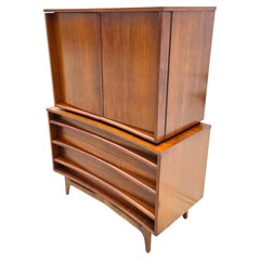 Mid-Century Walnut Highboy Dresser by Young Manufacturing Co. MCM