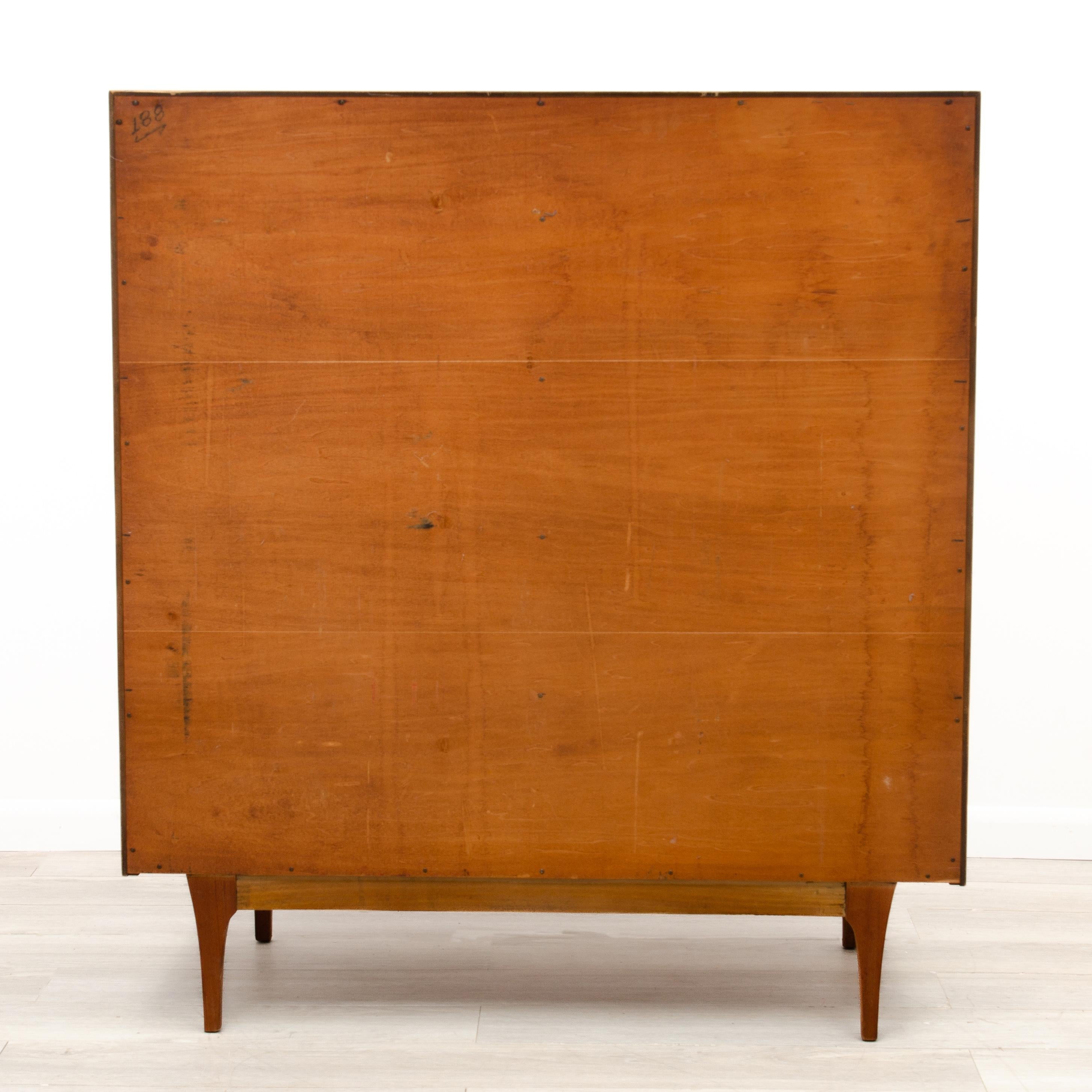 Mid Century Walnut Highboy Dresser Chest Unmarked In Good Condition For Sale In Forest Grove, PA