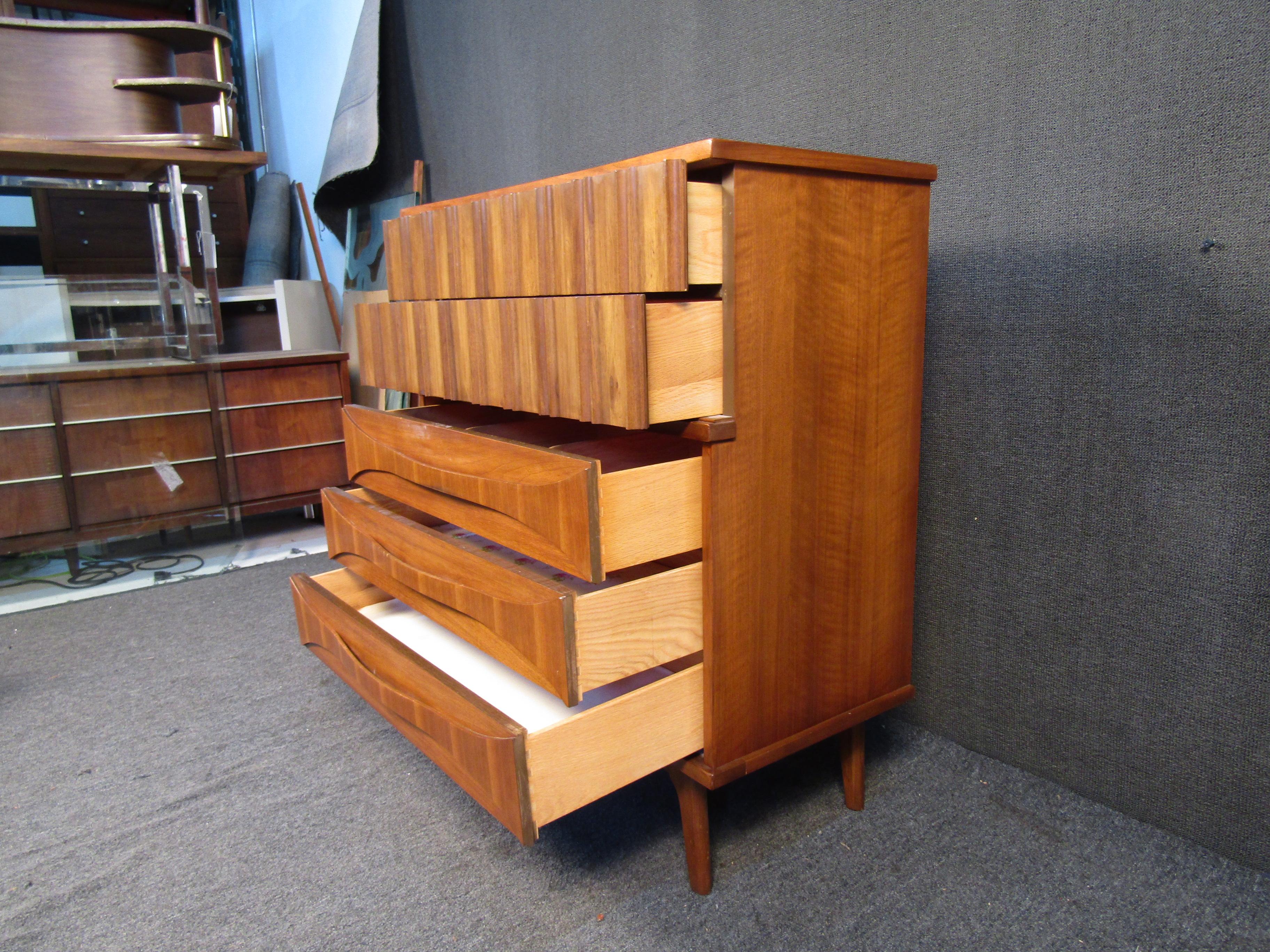 Mid-Century Walnut Highboy Dresser 5