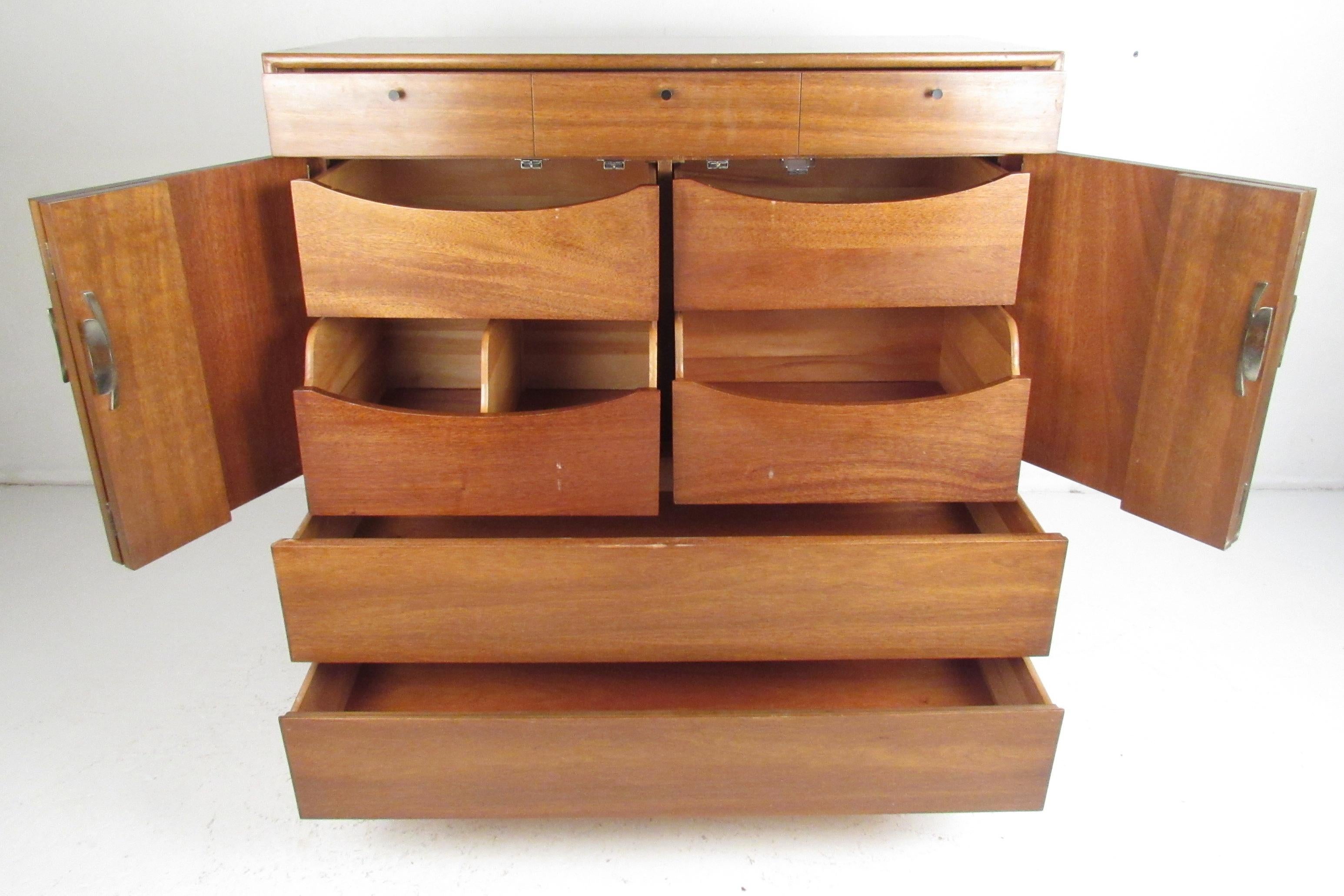 Mid-Century Modern Midcentury Walnut Highboy Dresser