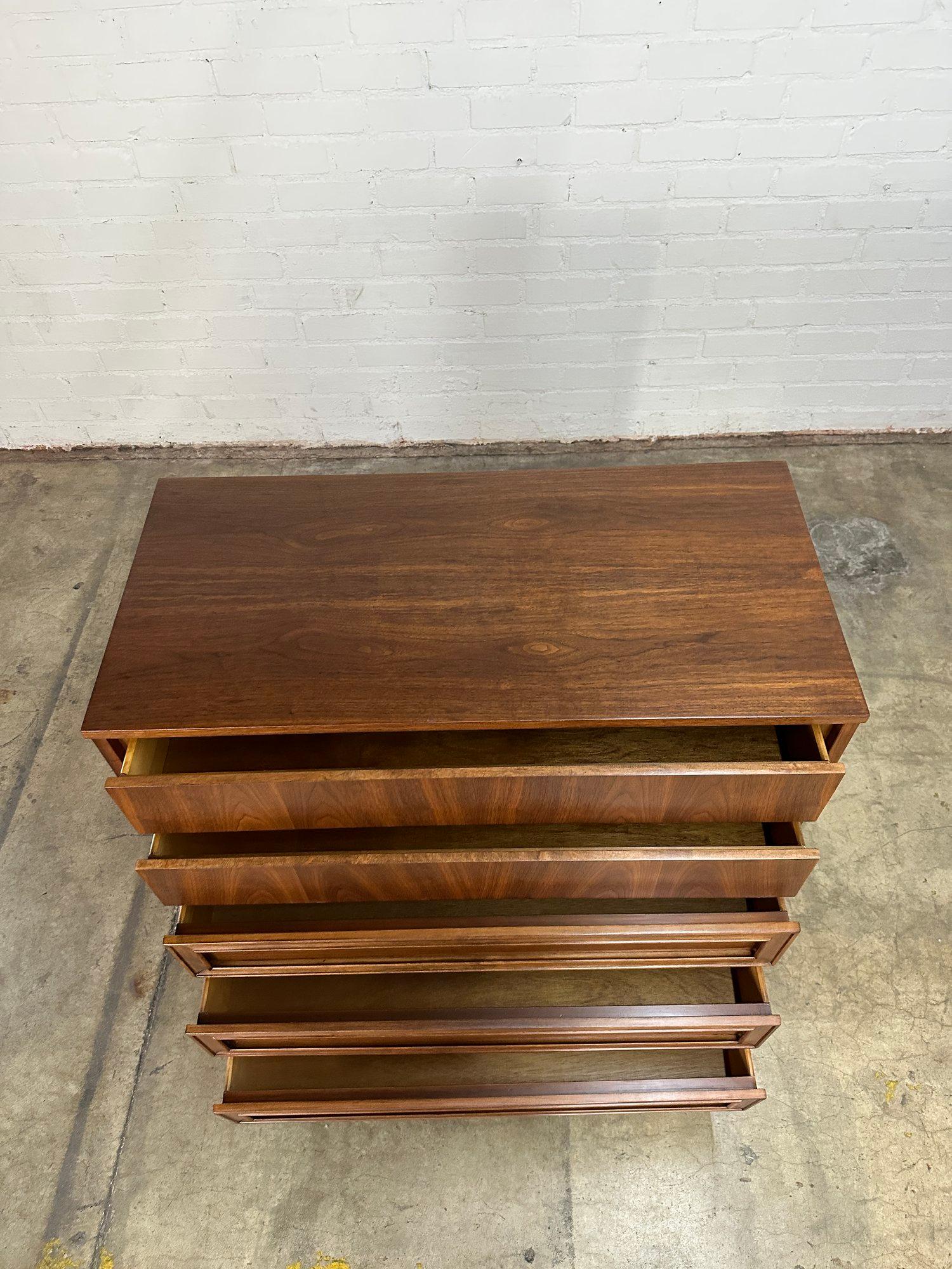 Mid-Century Walnut Highboy Dresser In Good Condition For Sale In Los Angeles, CA