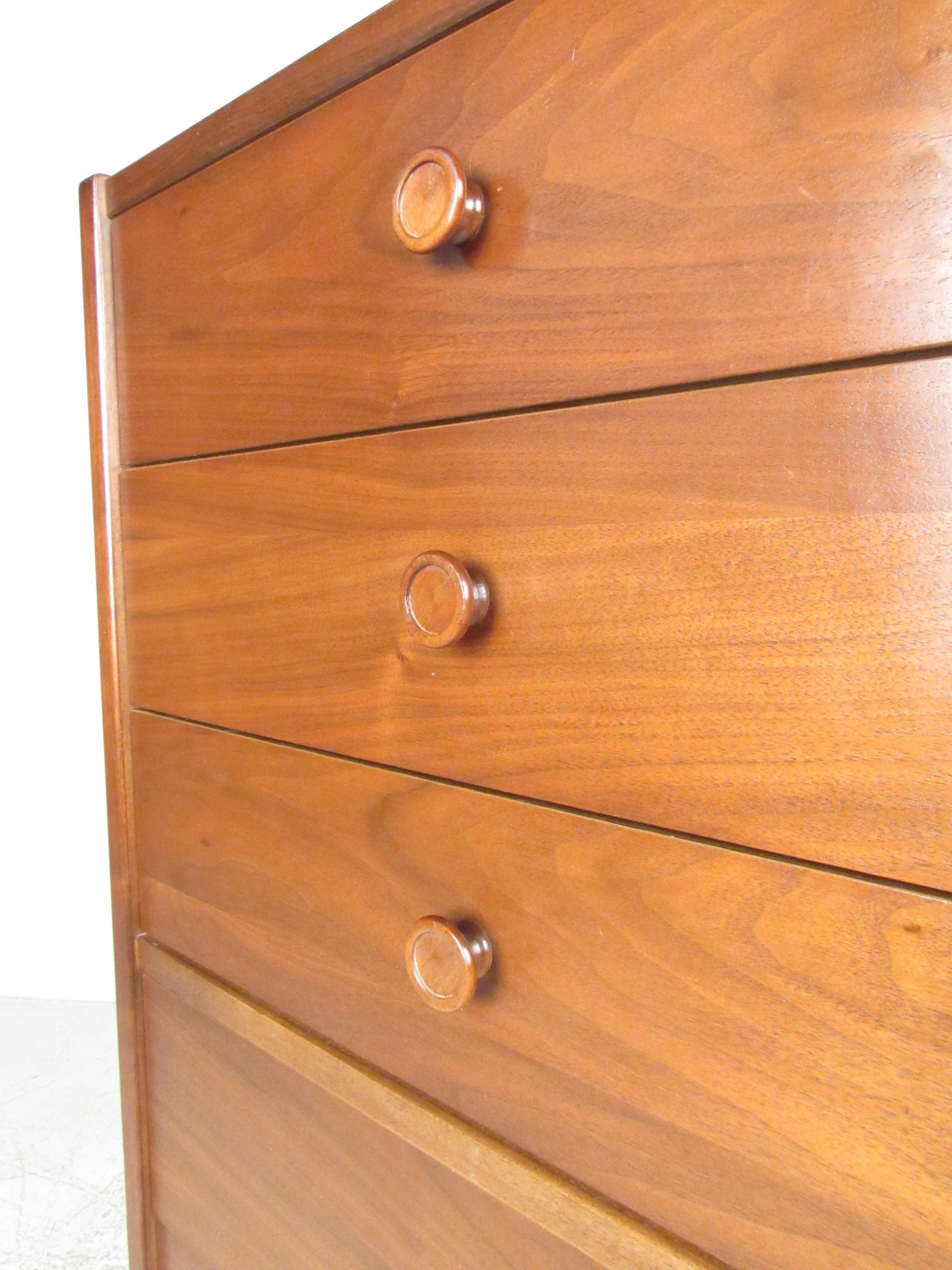 Late 20th Century Mid-Century Walnut Highboy Dresser