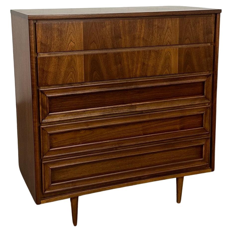 Mid-Century Walnut Highboy Dresser For Sale