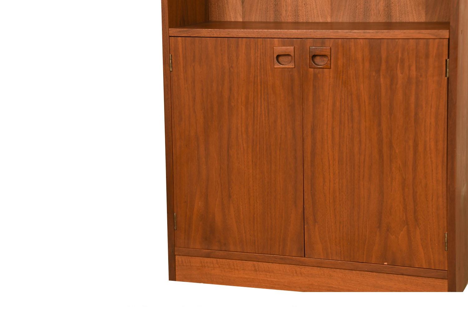 Mid-Century Modern Mid-Century Walnut Hutch Bookcase Cabinet