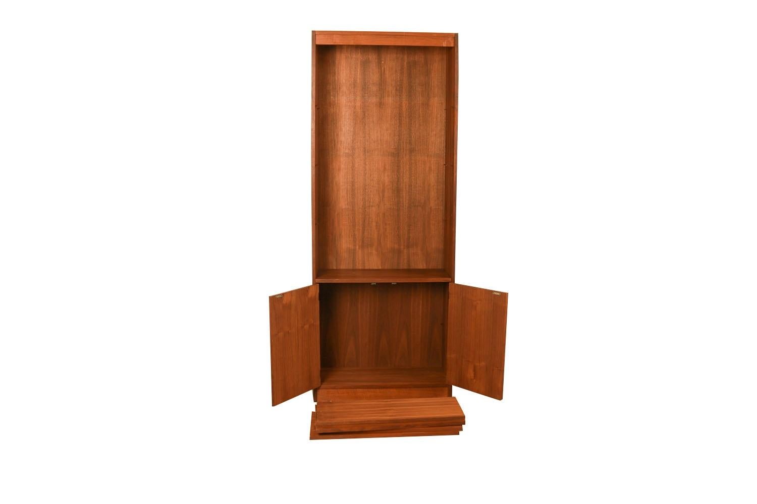 Mid-20th Century Mid-Century Walnut Hutch Bookcase Cabinet