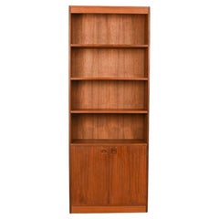 Vintage Mid-Century Walnut Hutch Bookcase Cabinet