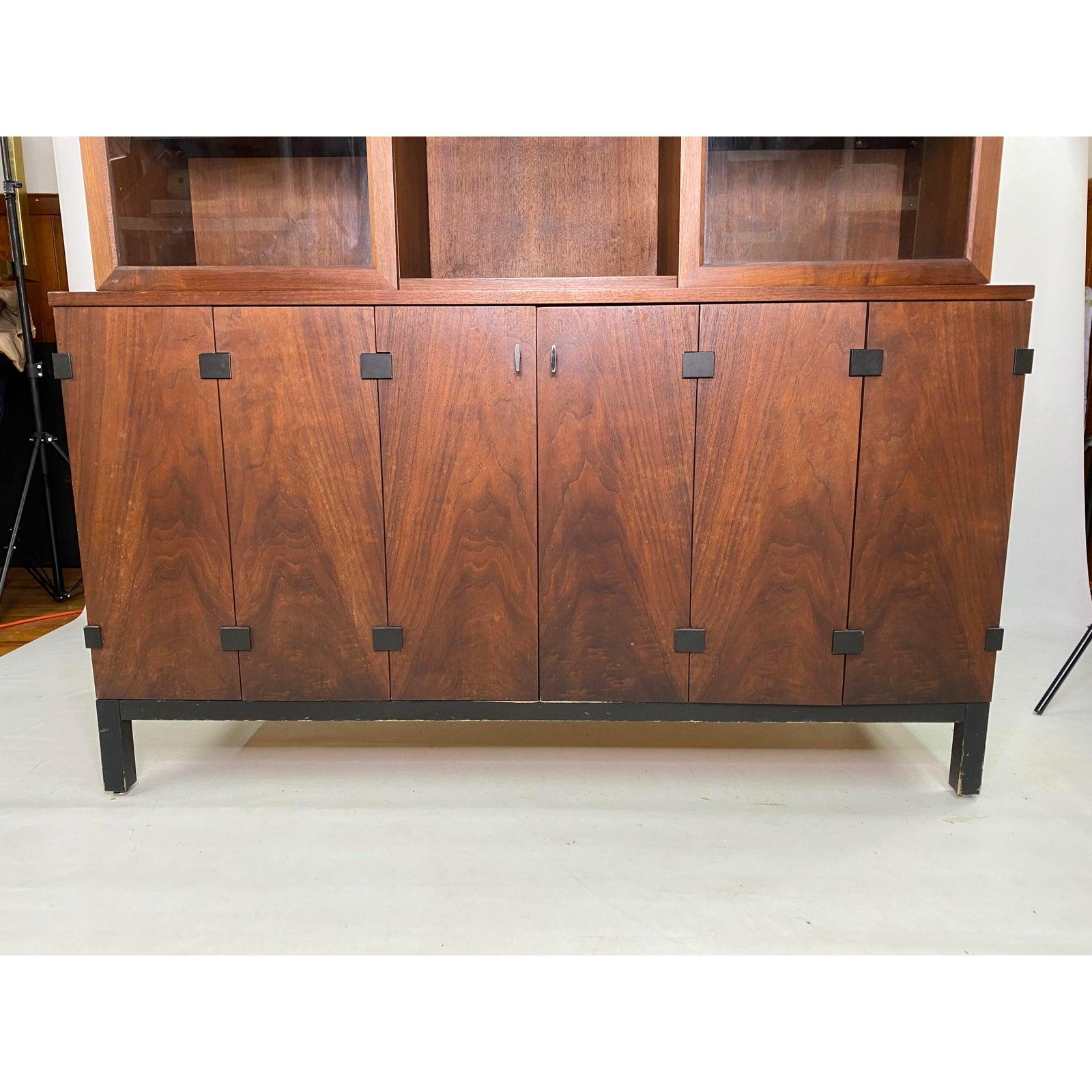 Mid-century walnut hutch / China cabinet by Milo Baughman for Directional.