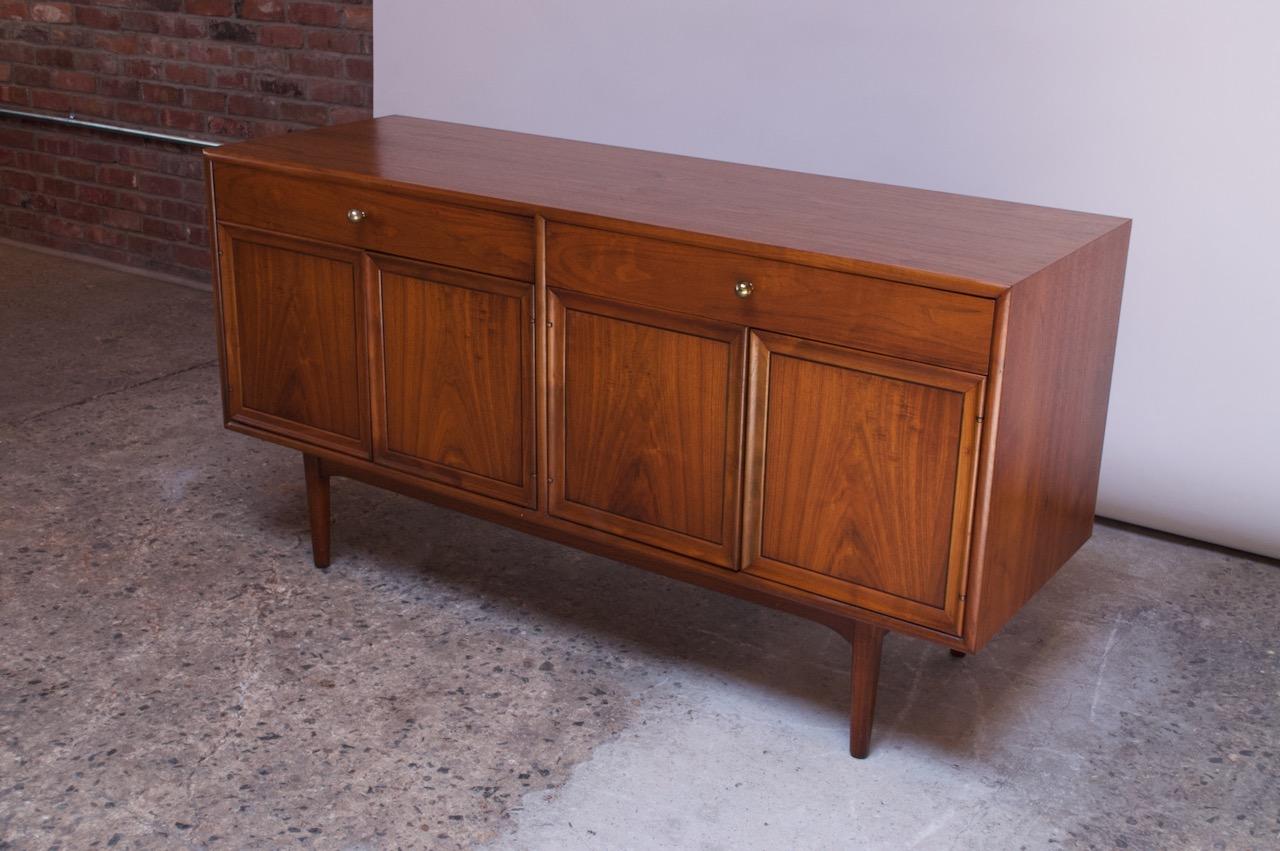 Midcentury Walnut Illuminated Credenza by Kipp Stewart for Drexel Declaration 1