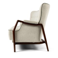 Mid-Century Walnut Italian Sofa