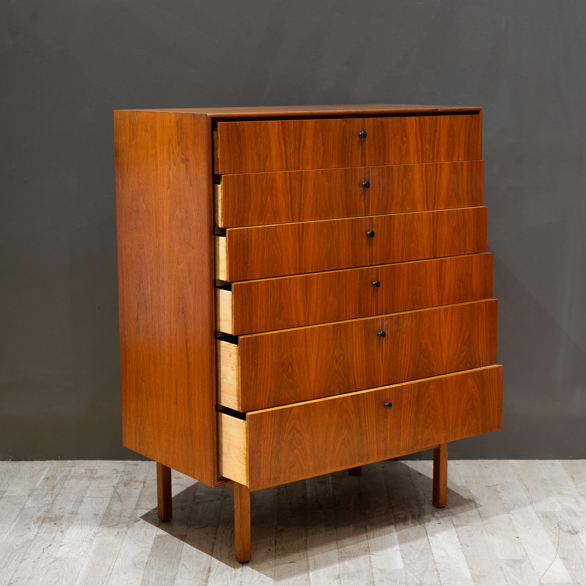 Mid-Century Modern Mid-century Walnut Jack Cartwright for Founders Tall Dresser c.1960 For Sale
