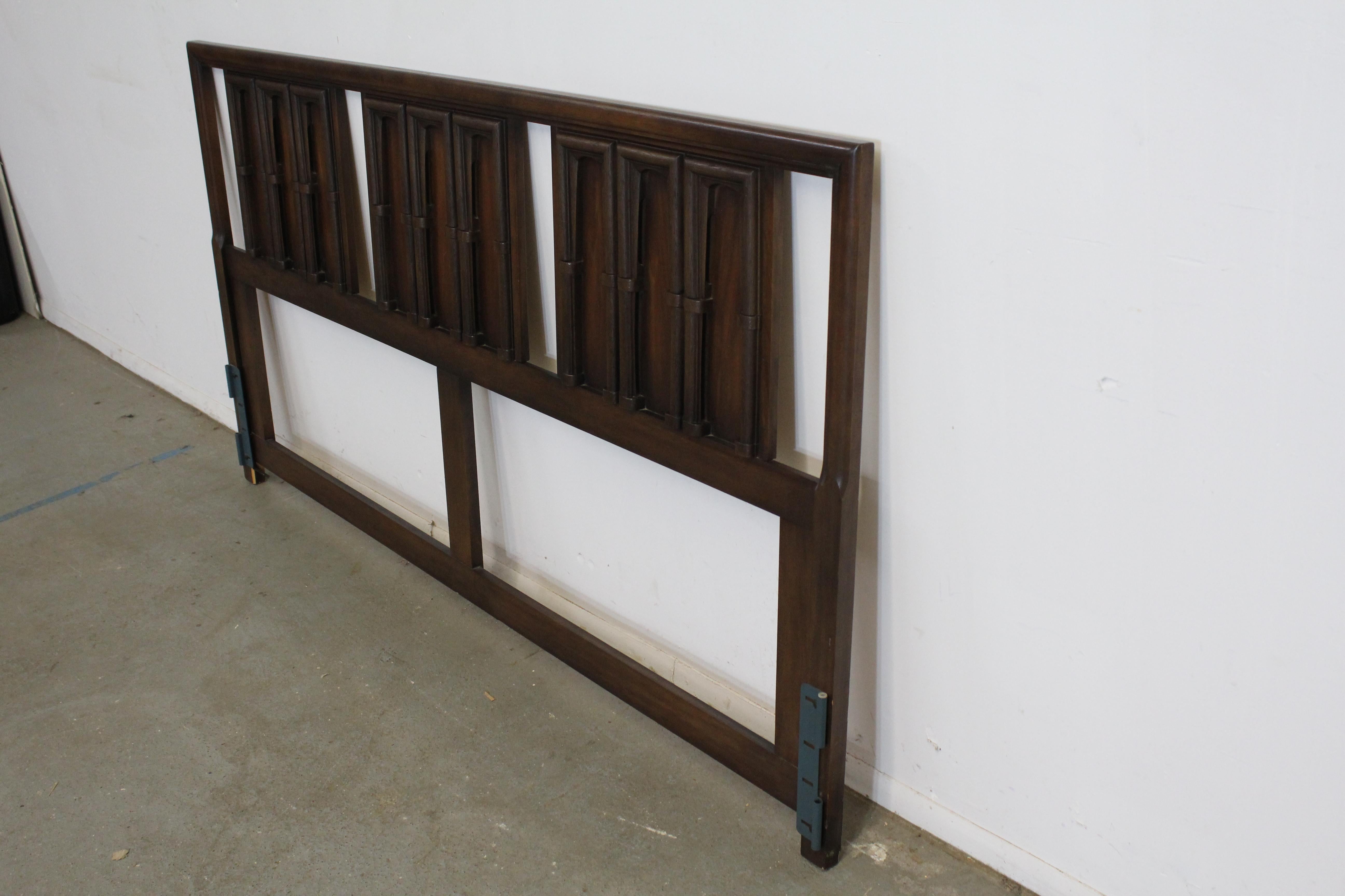 North American Mid-Century Walnut King Size 'Empahasis' Bed/Headboard by Broyhill