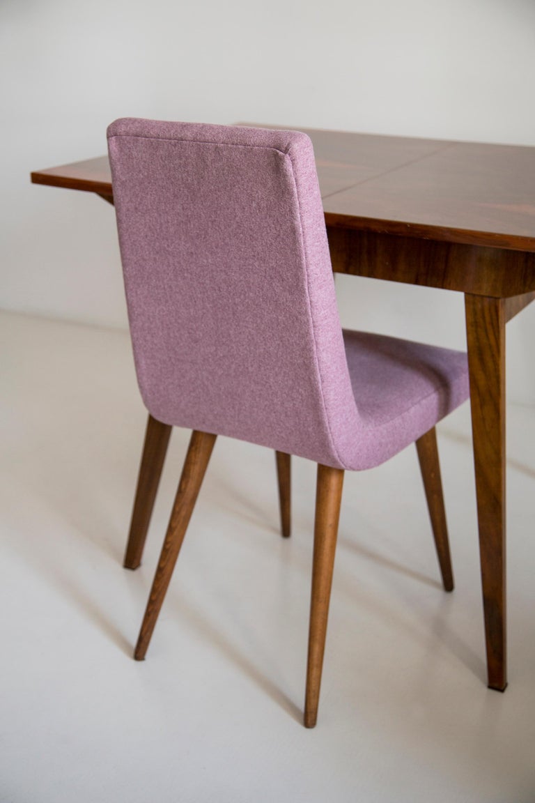 Midcentury Walnut Kitchen Table and Chairs, Danuta Lewandowska, Poland