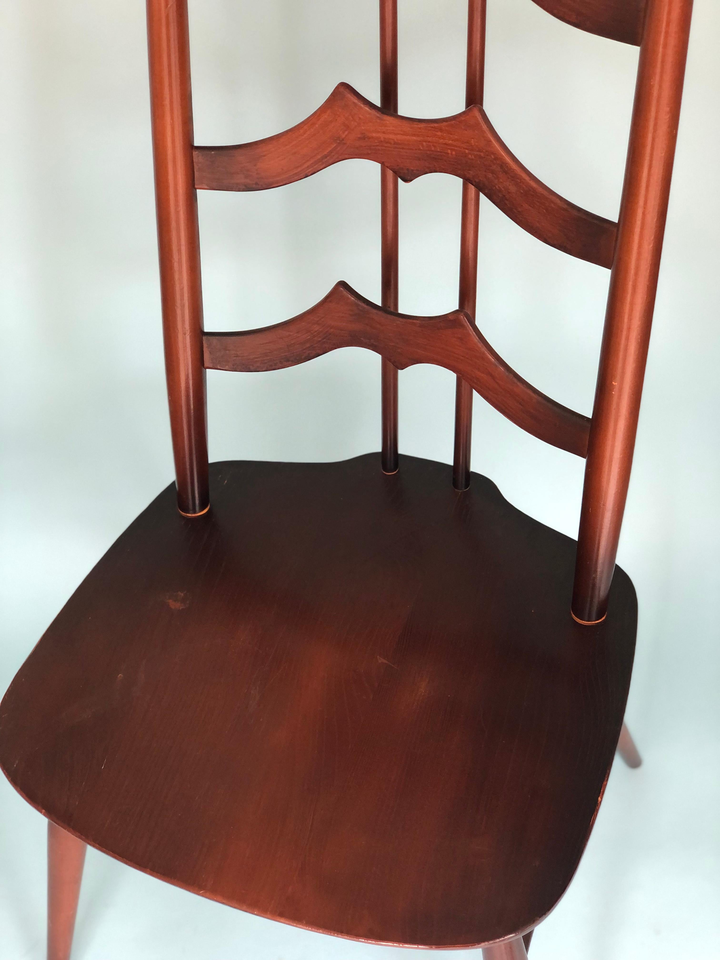 Mid Century Walnut Ladderback Dining Chair Lucian Ercolani for Ercol England  For Sale 2