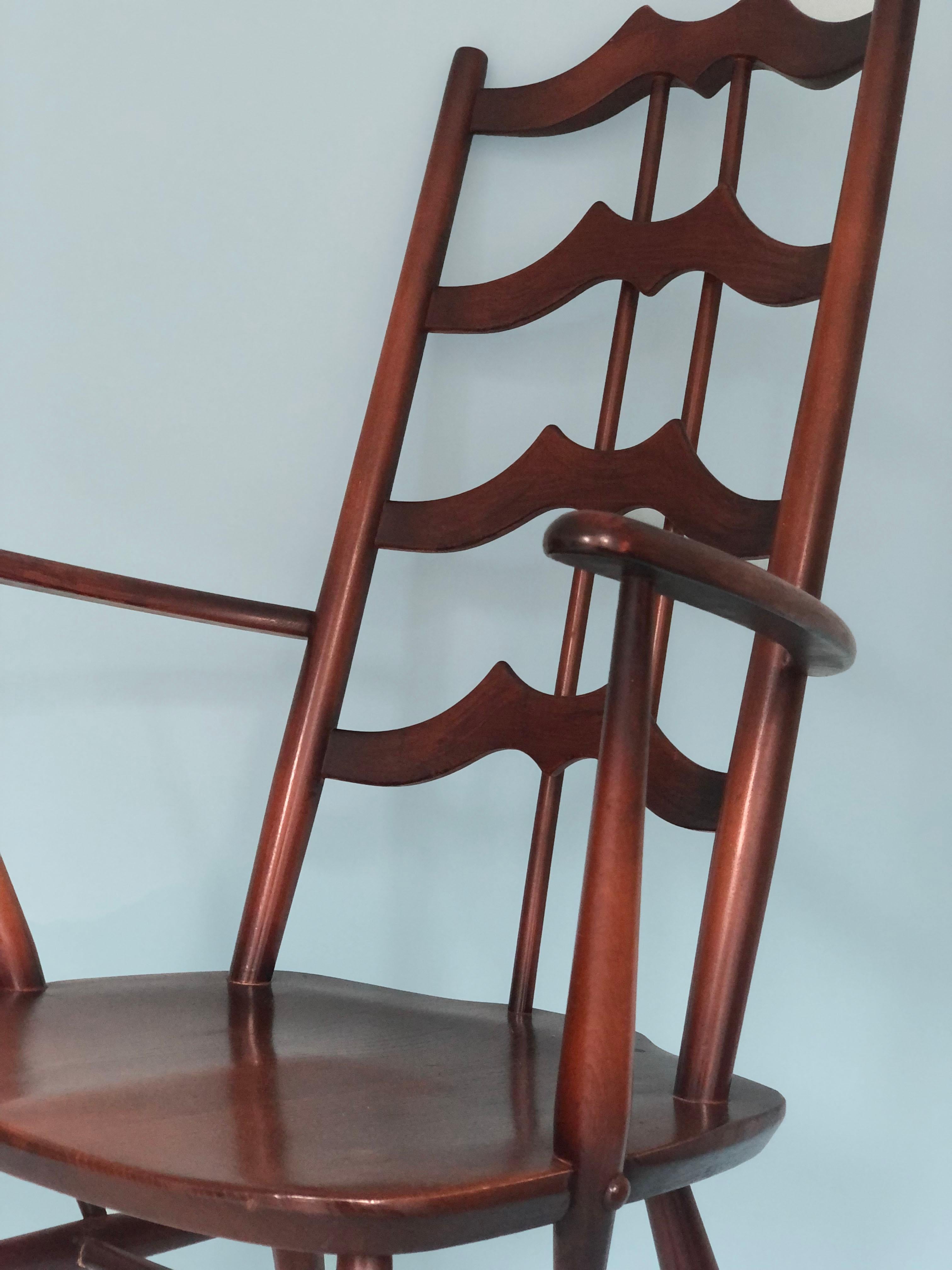 Mid-Century Modern Mid Century Walnut Ladderback Dining Chairs Lucian Ercolani for Ercol England Se