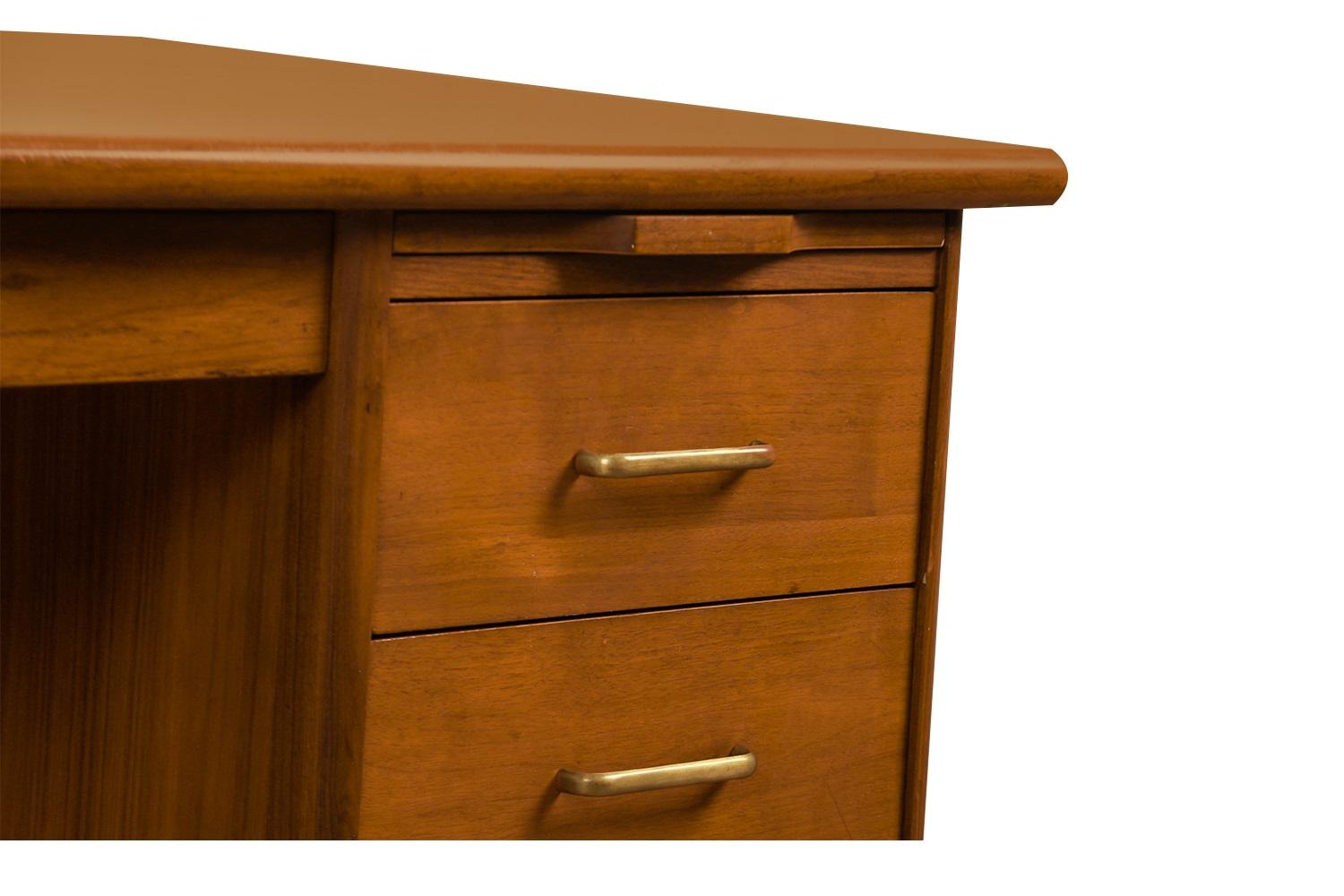 Mid-Century Walnut Large Executive Desk For Sale 1