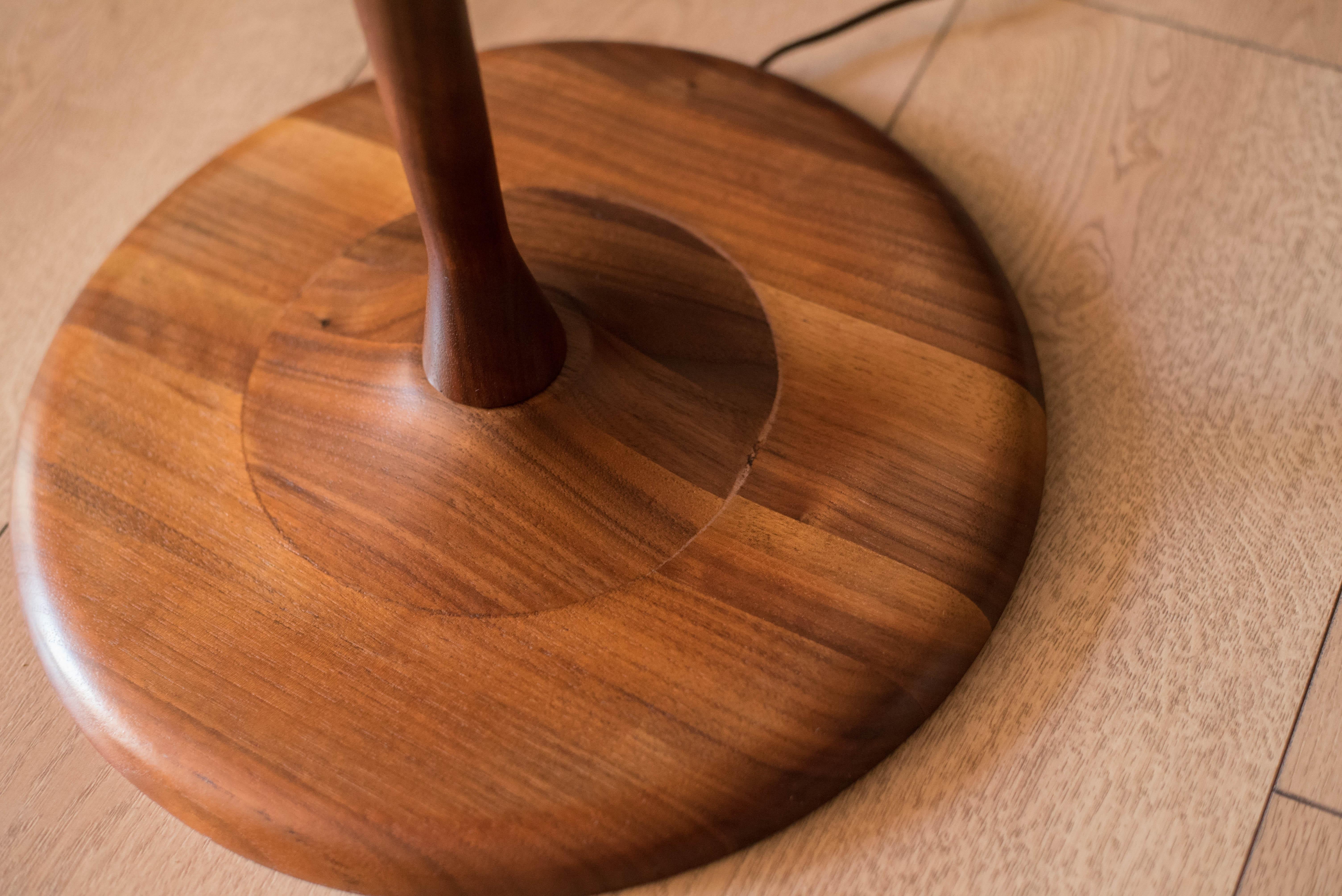 Mid Century Walnut Laurel Floor Lamp with End Table 1