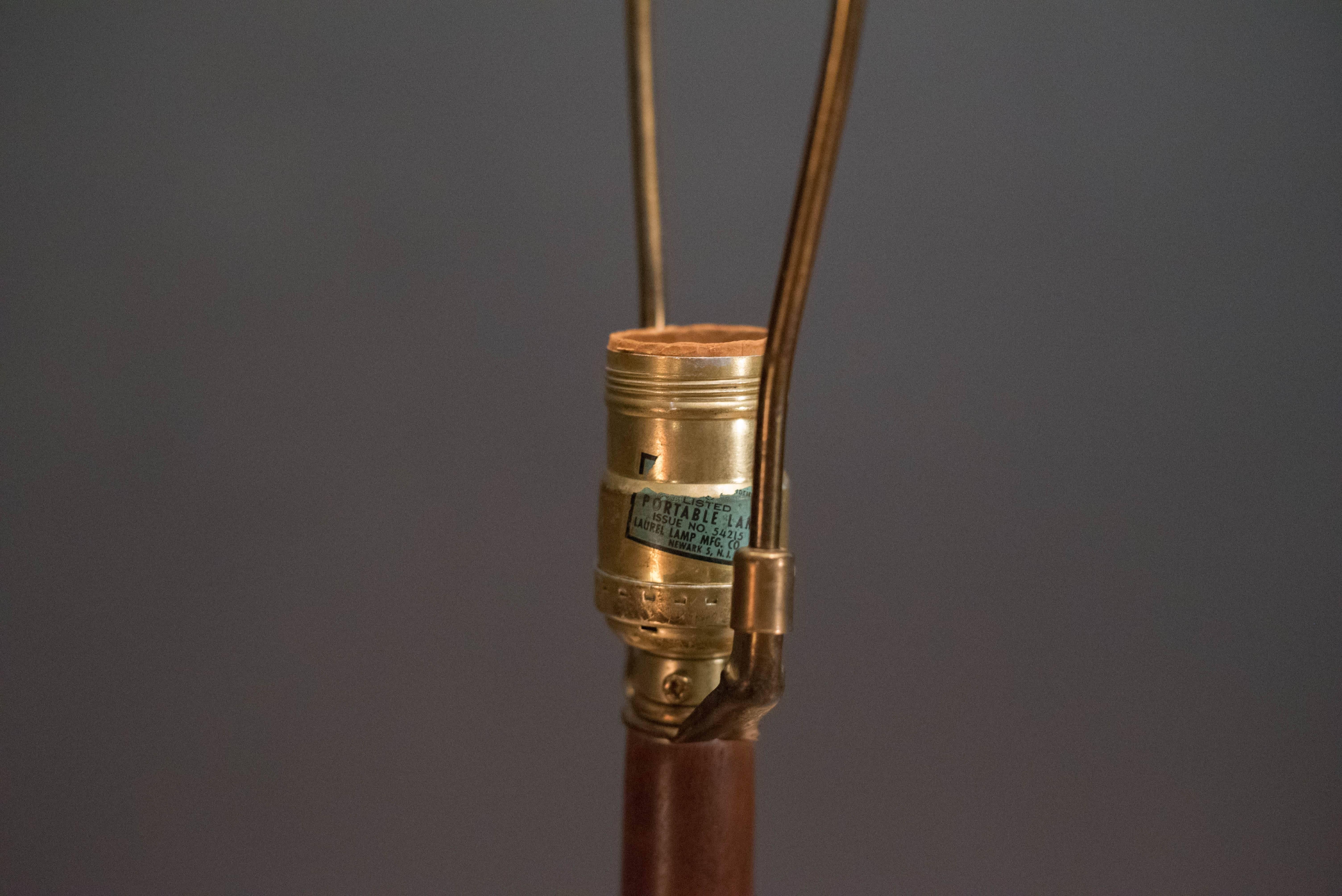 Mid-20th Century Mid Century Walnut Laurel Floor Lamp with Magazine Rack