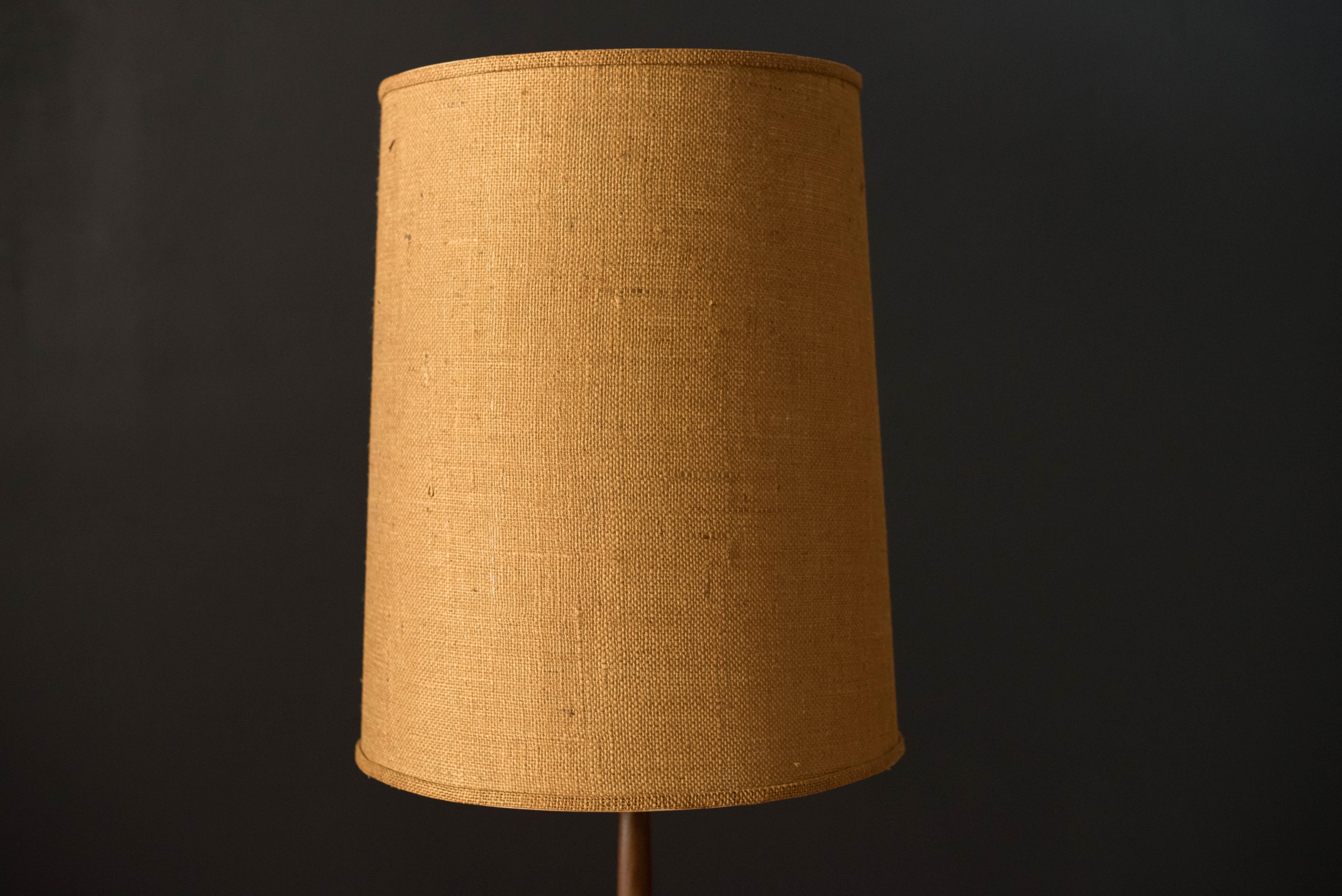 Mid Century Walnut Laurel Floor Lamp with Magazine Rack 1
