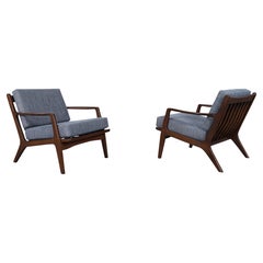Midcentury Walnut Lounge Chairs by Ib Kofod Larsen for Selig