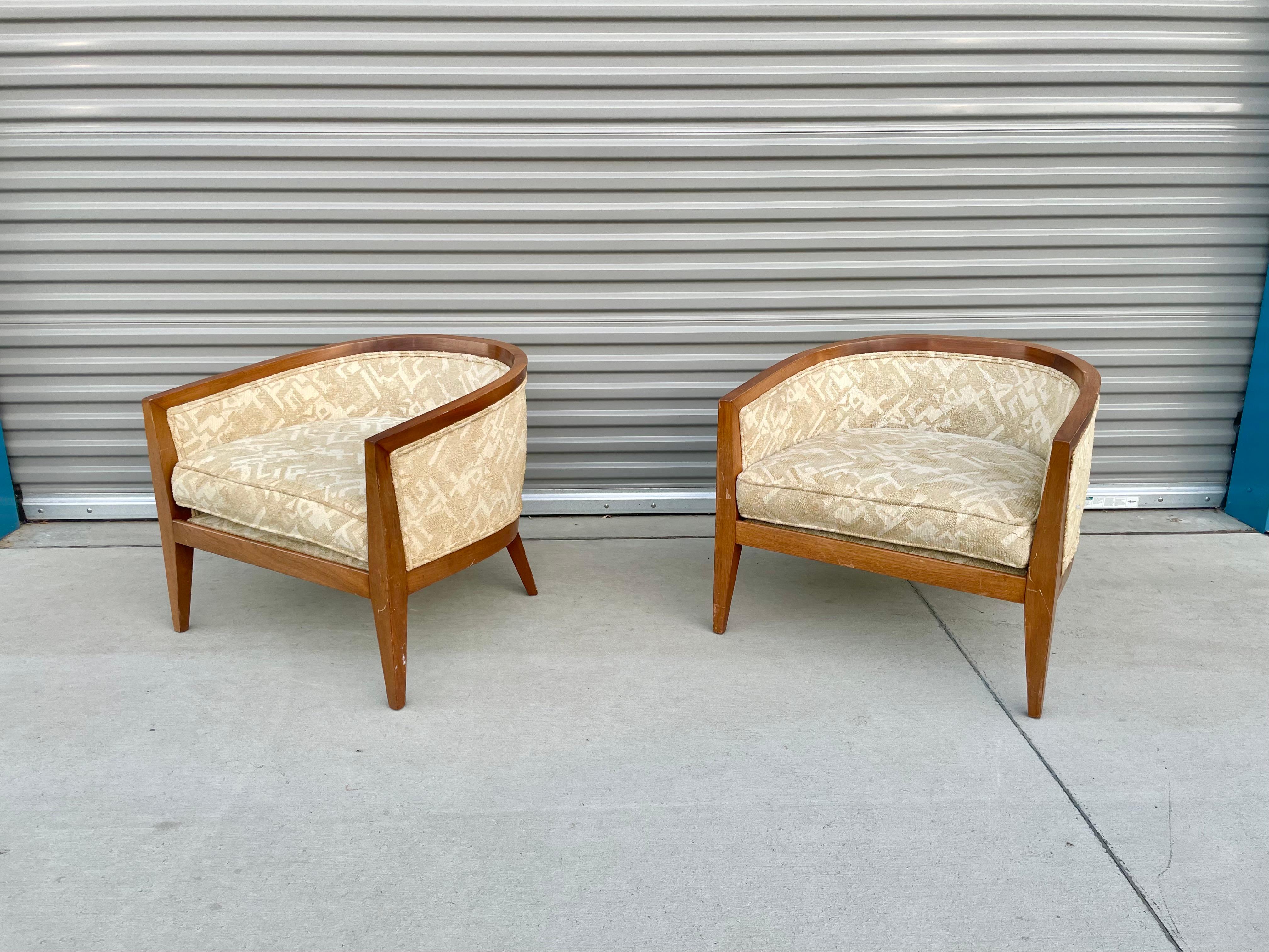 American Mid Century Walnut Lounge Chairs For Sale