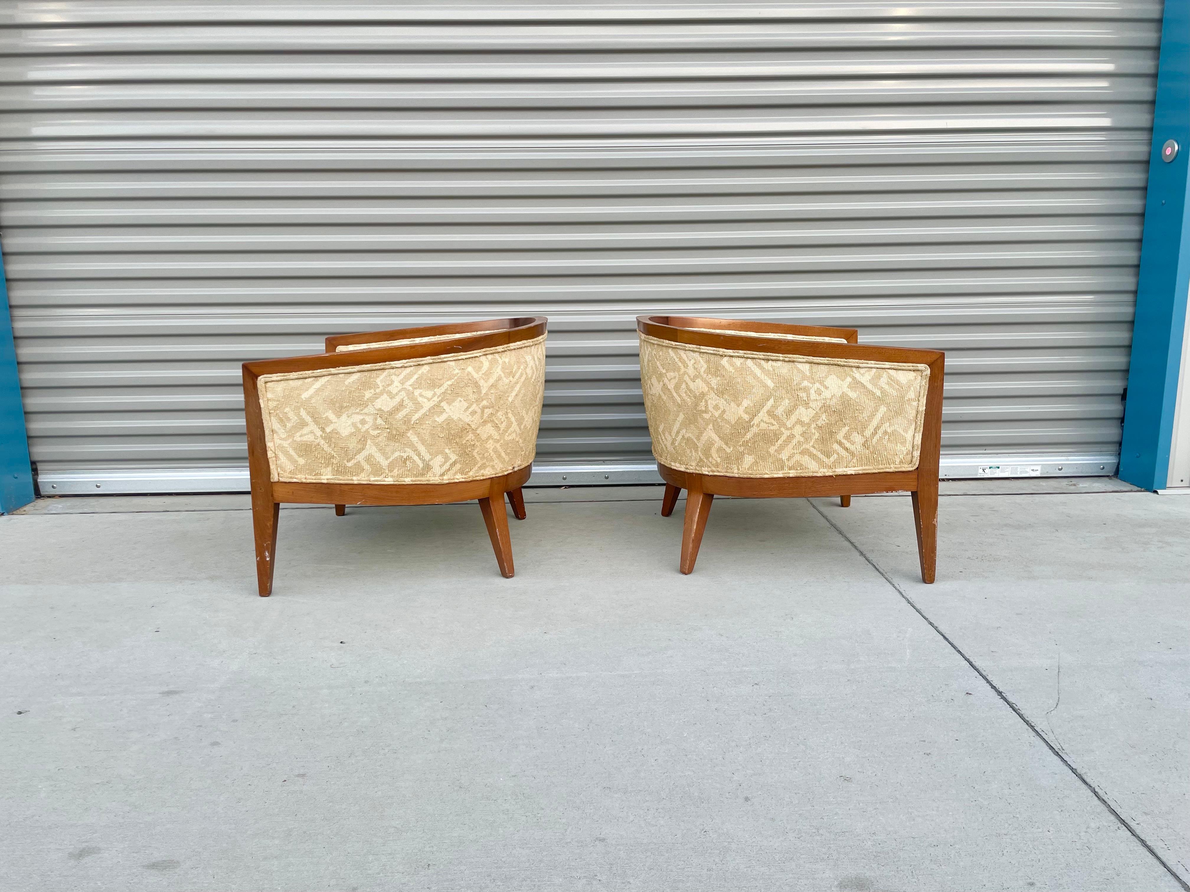 Mid-20th Century Mid Century Walnut Lounge Chairs For Sale