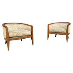 Chaises longues en noyer du milieu du siècle