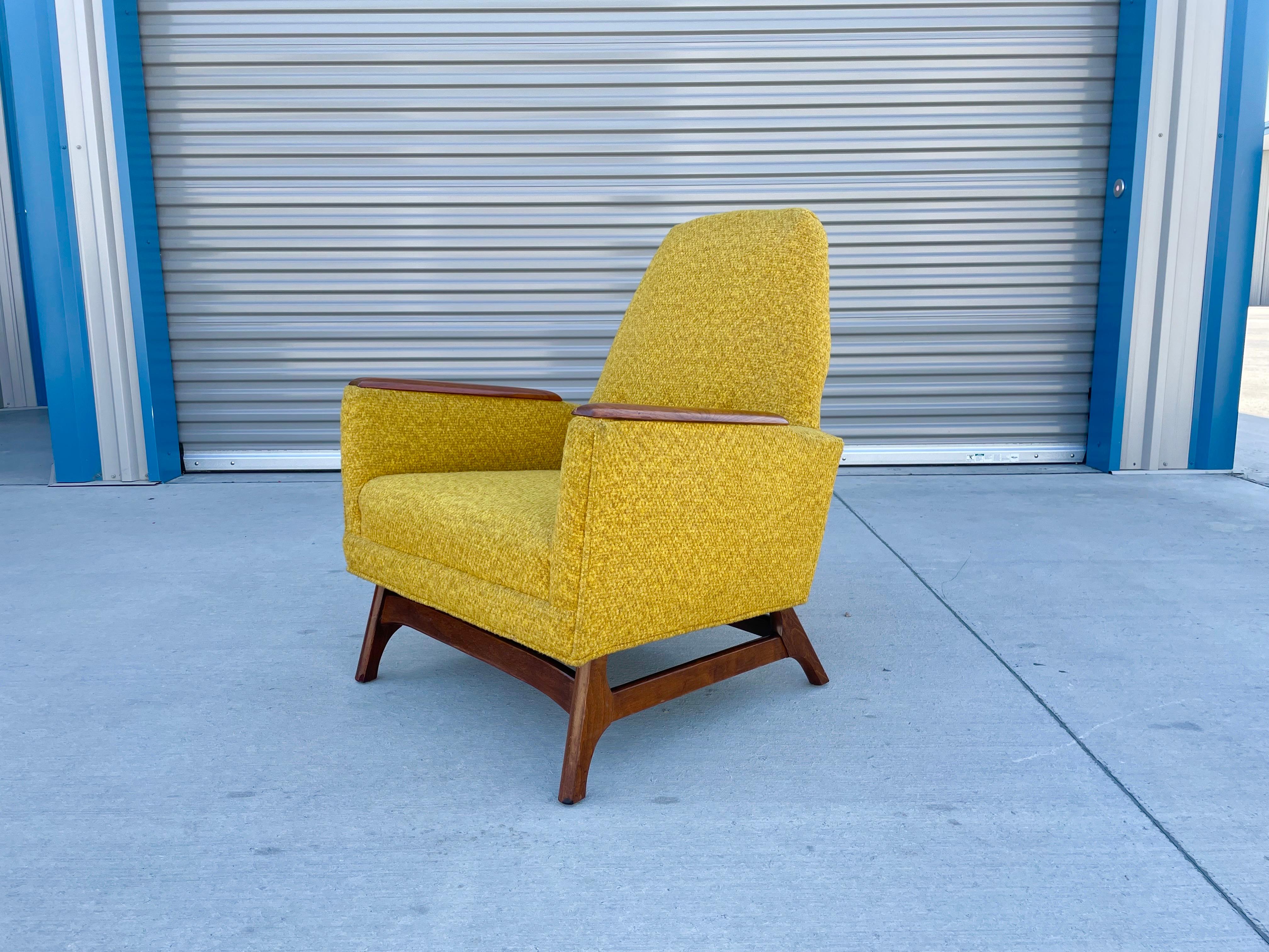 Fabric Midcentury Walnut Lounge Chairs in the Style of Adrian Pearsall For Sale