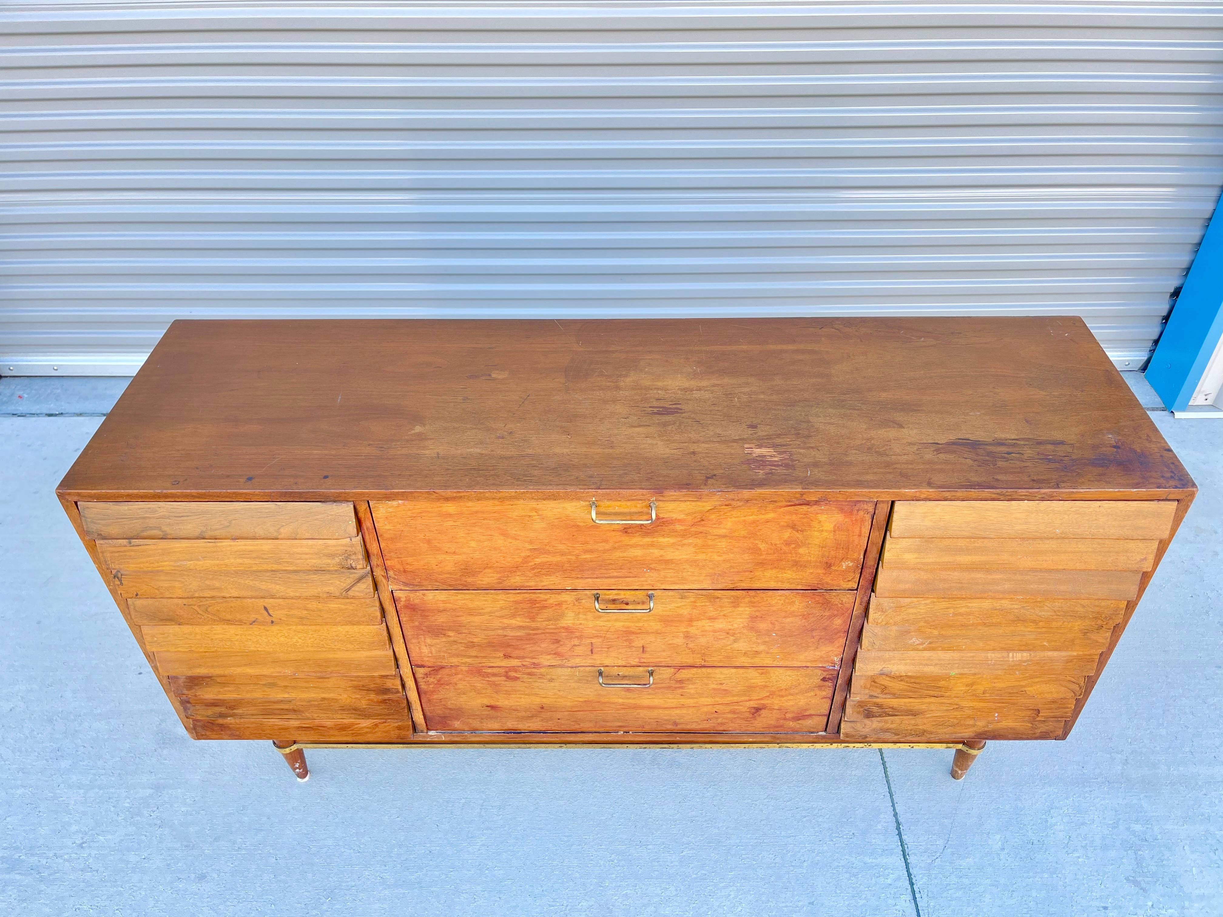 Mid Century Walnut Louvered Dresser by American of Martinsville For Sale 5