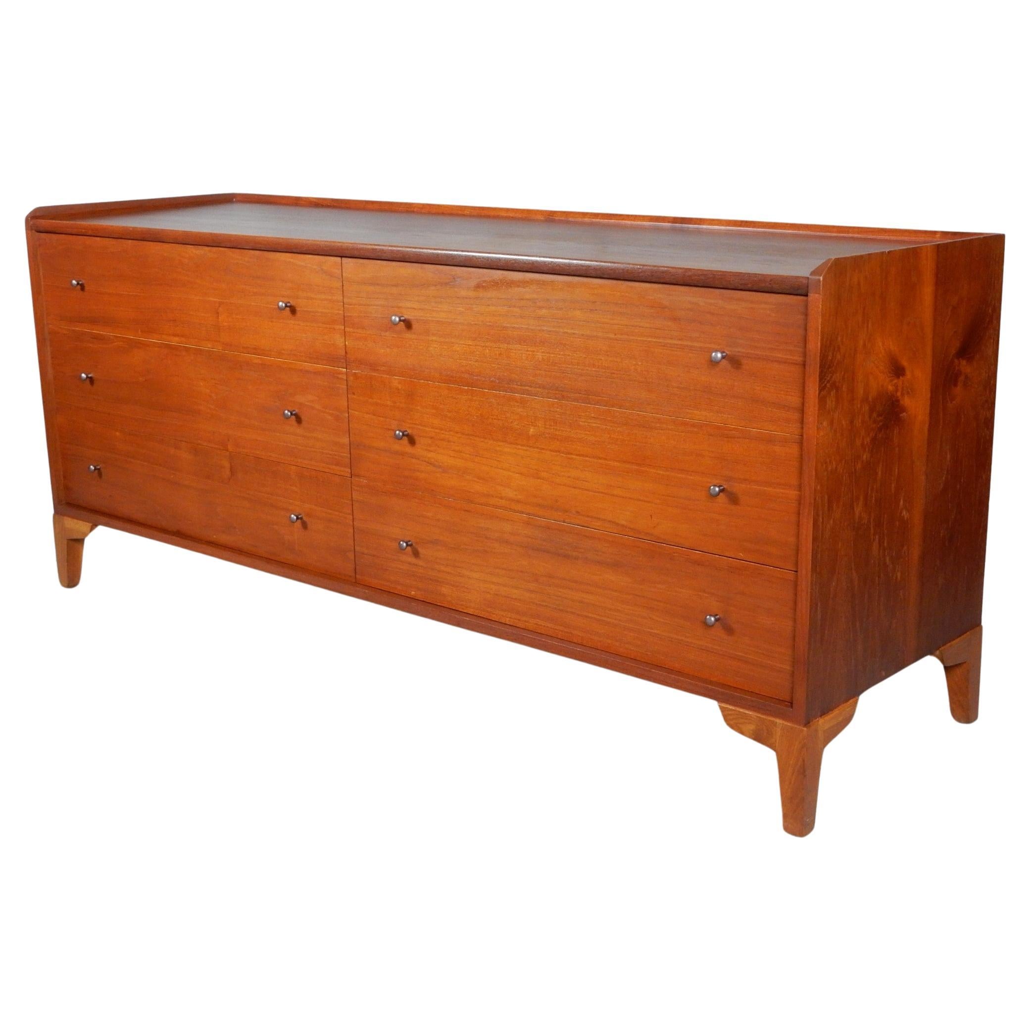 Mid-Century Modern Mid Century Walnut Low Chest of Drawers by Charles Pechanec 1950's For Sale