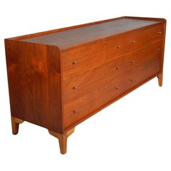 Vintage Mid Century Walnut Low Chest of Drawers by Charles Pechanec 1950's