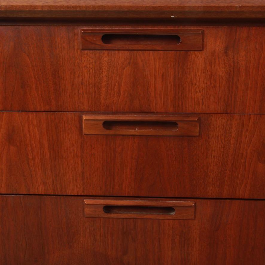 Mid Century Walnut Low Dresser by United Furniture 2
